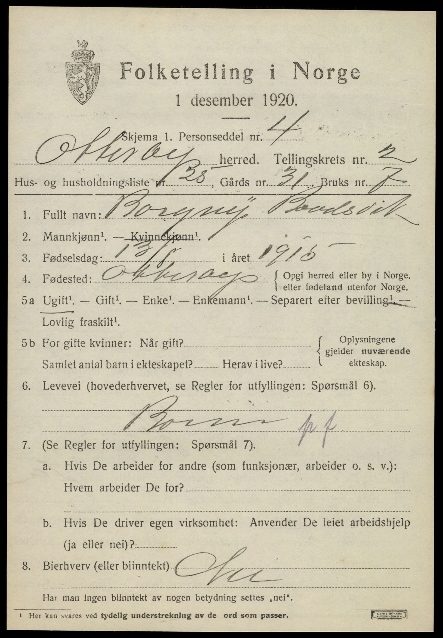 SAT, Folketelling 1920 for 1747 Otterøy herred, 1920, s. 1389