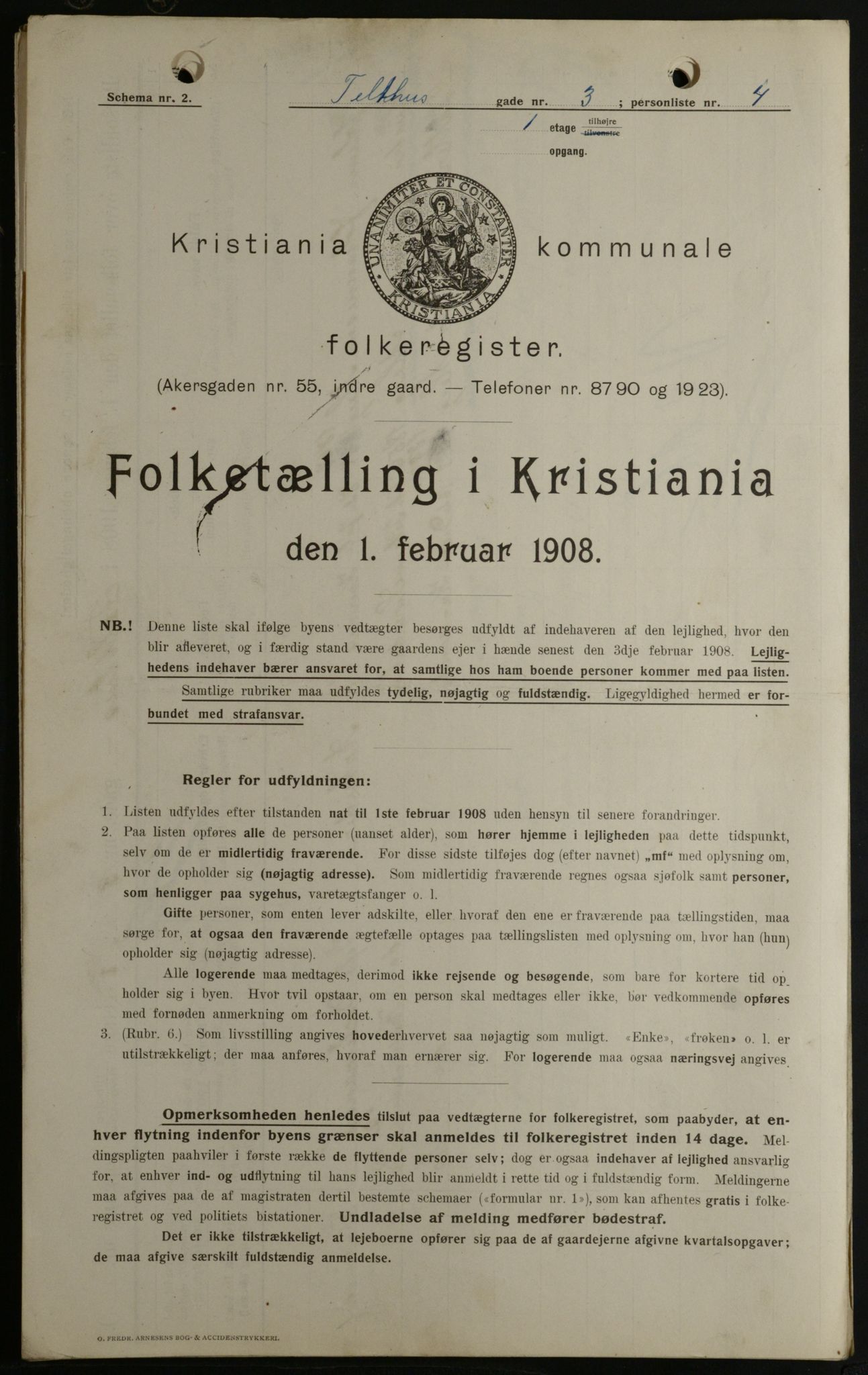 OBA, Kommunal folketelling 1.2.1908 for Kristiania kjøpstad, 1908, s. 96697