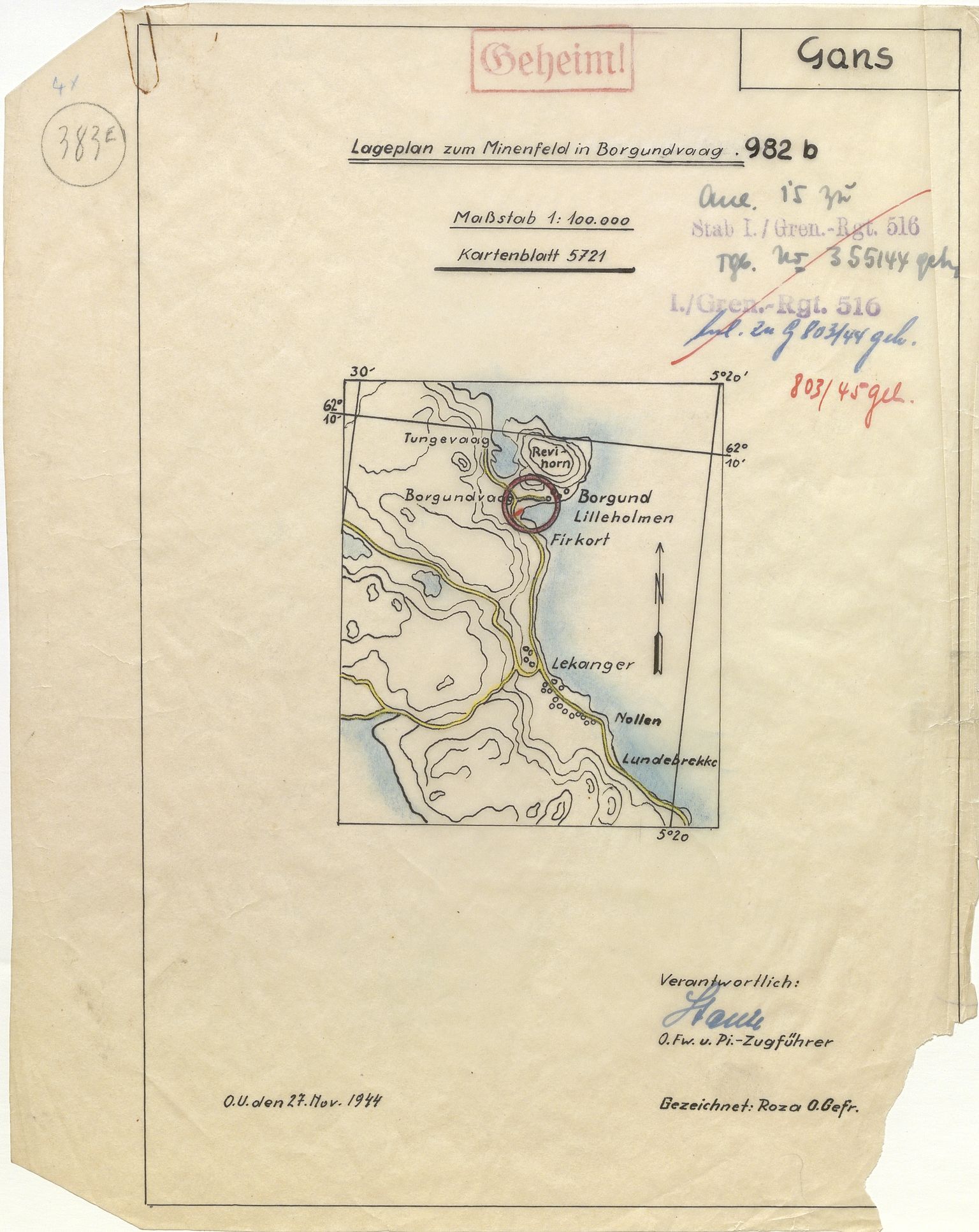 Distriktskommando Vestlandet - DKV, AV/SAB-A-100376/018/T/Ta/Tab/Tabb/L0022: Lnr: 371-387, Feltnr. 5623-1h - 5722/3/1g, Stryn - Straumshavn, 1942-1945, s. 22