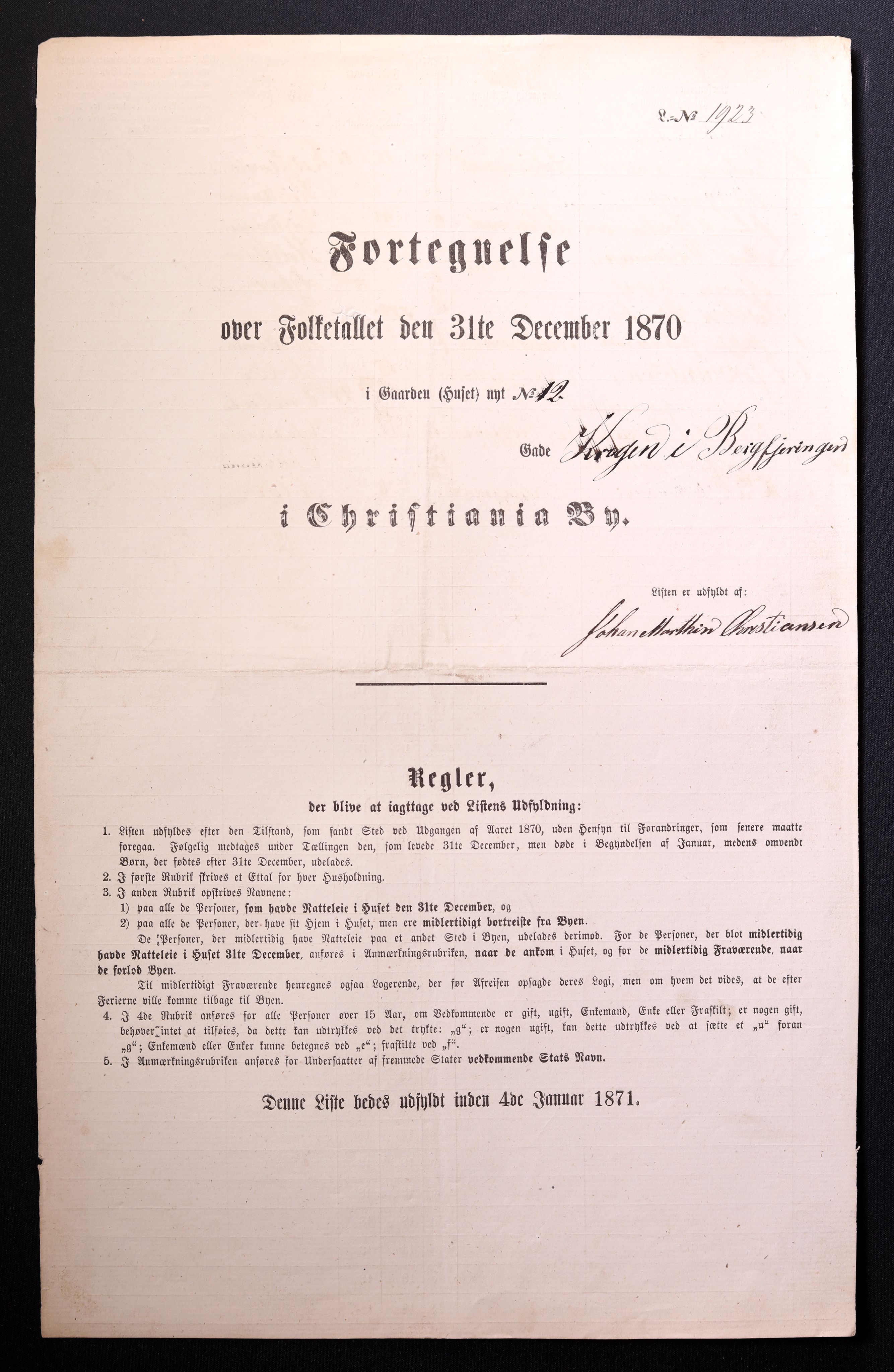 RA, Folketelling 1870 for 0301 Kristiania kjøpstad, 1870, s. 1726