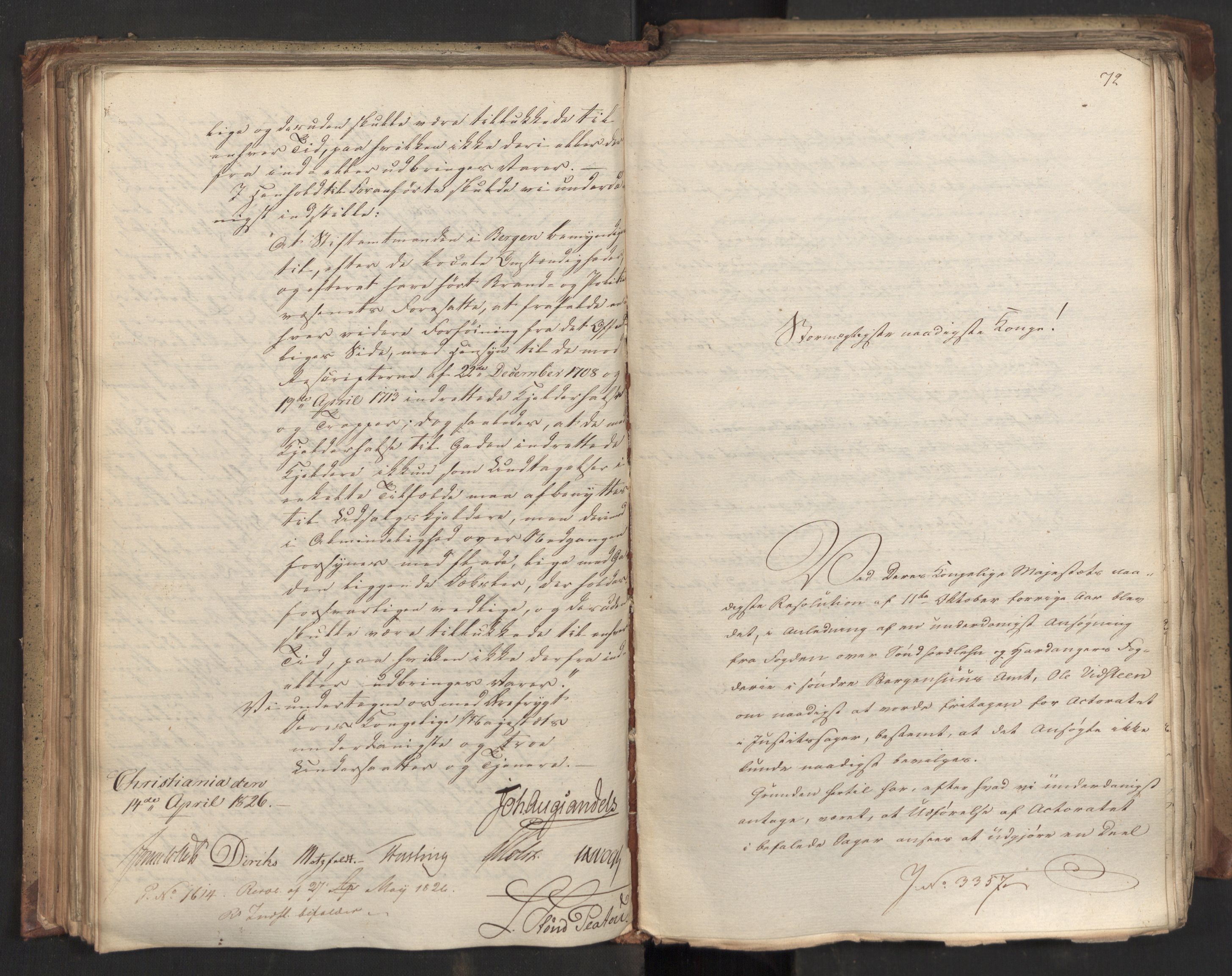 Statsrådsavdelingen i Stockholm, AV/RA-S-1003/D/Da/L0046: Regjeringsinnstillinger nr. 3308-3500, 1826, s. 134