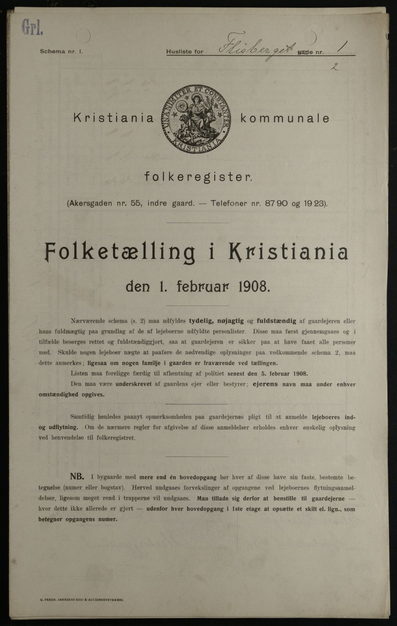OBA, Kommunal folketelling 1.2.1908 for Kristiania kjøpstad, 1908, s. 22268