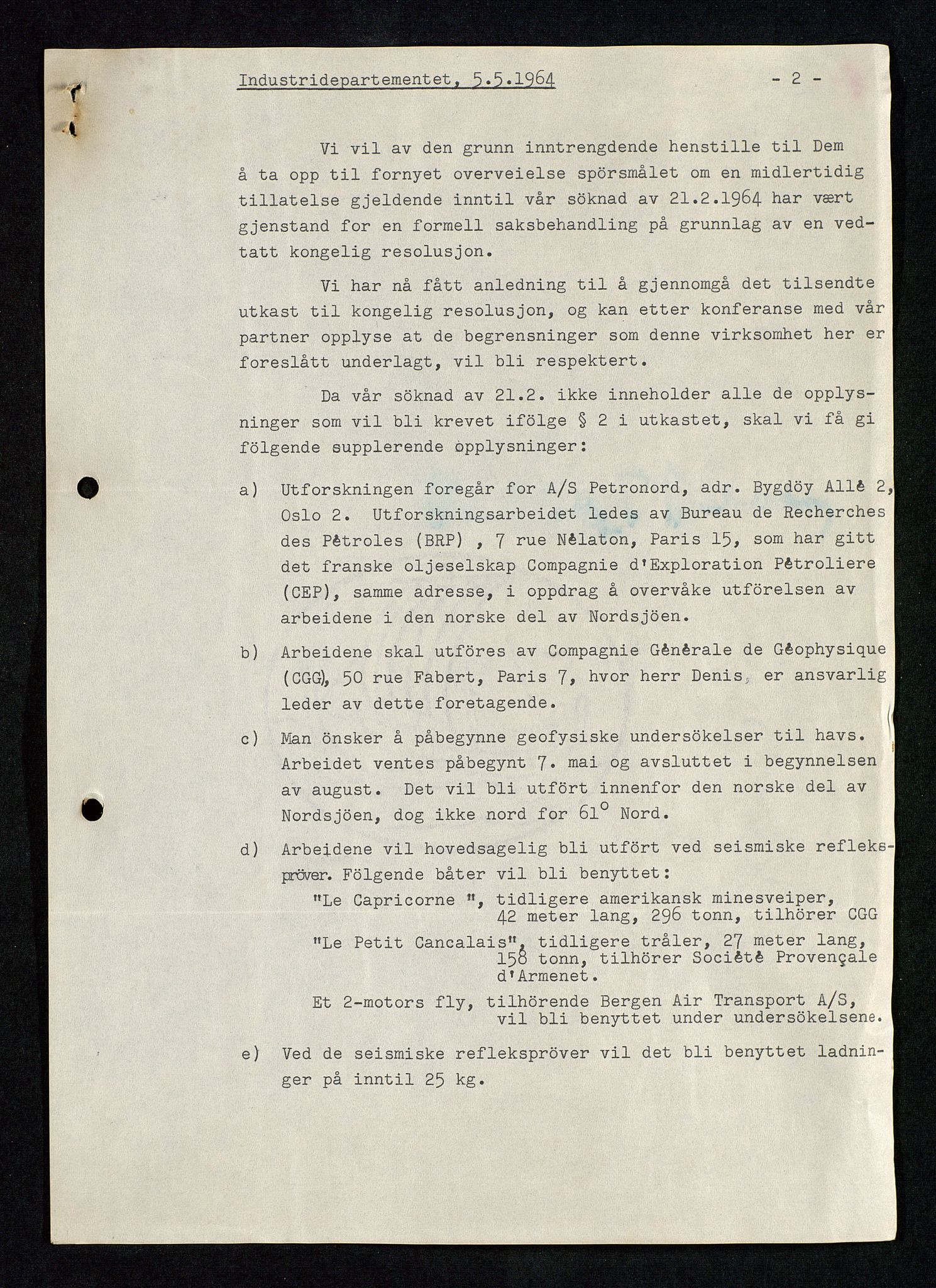 Industridepartementet, Oljekontoret, SAST/A-101348/Da/L0003: Arkivnøkkel 711 Undersøkelser og utforskning, 1963-1971, s. 136