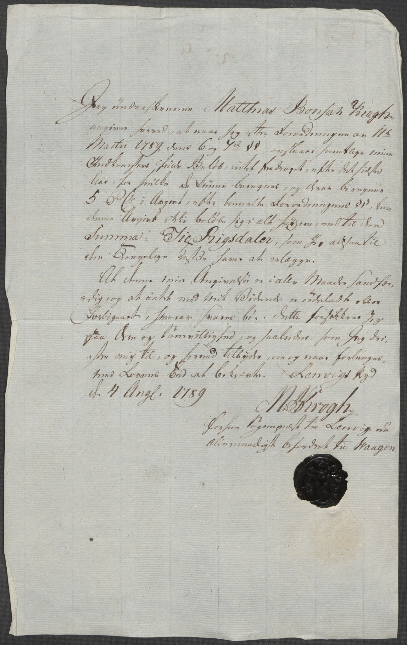 Rentekammeret inntil 1814, Reviderte regnskaper, Mindre regnskaper, AV/RA-EA-4068/Rf/Rfe/L0042:  Senja og Troms fogderi, 1789, s. 390