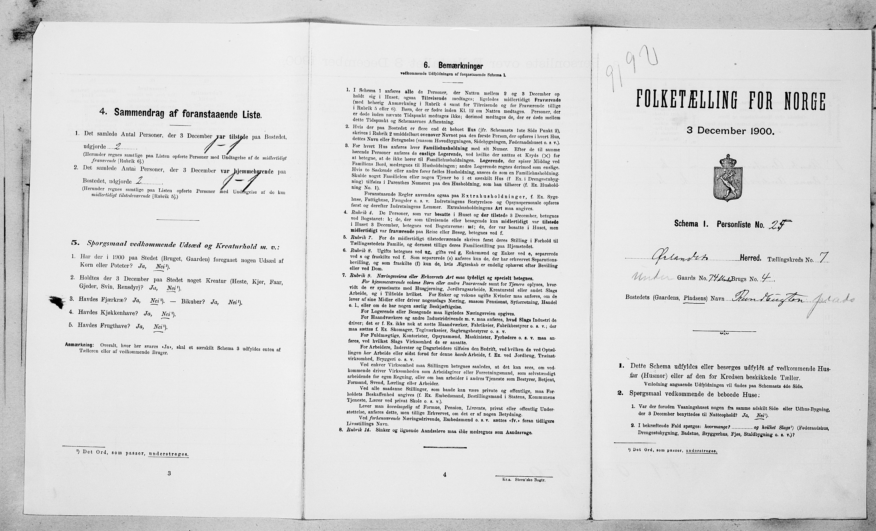 SAT, Folketelling 1900 for 1621 Ørland herred, 1900, s. 727