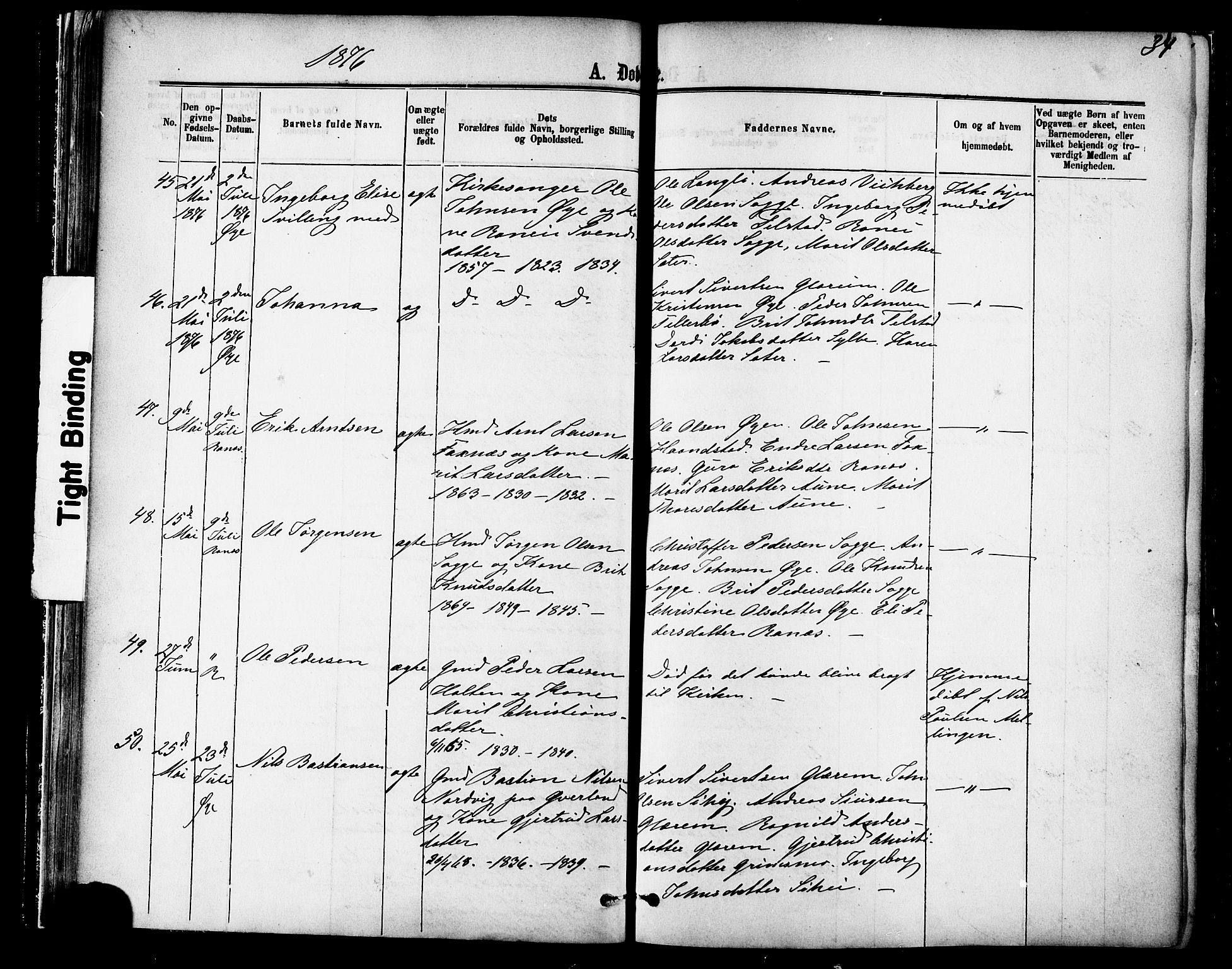 Ministerialprotokoller, klokkerbøker og fødselsregistre - Møre og Romsdal, AV/SAT-A-1454/595/L1046: Ministerialbok nr. 595A08, 1874-1884, s. 34