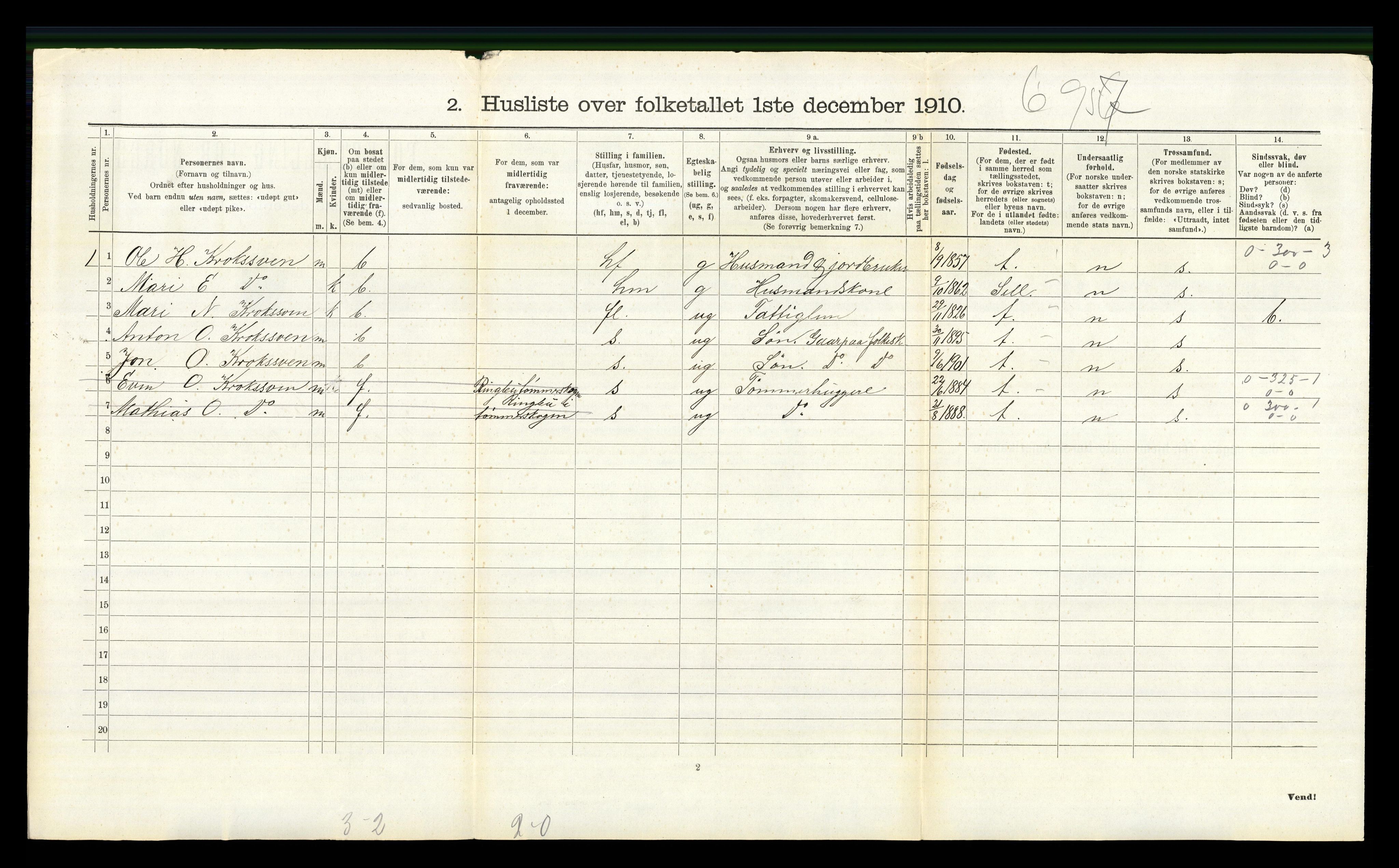 RA, Folketelling 1910 for 0518 Nord-Fron herred, 1910, s. 1239