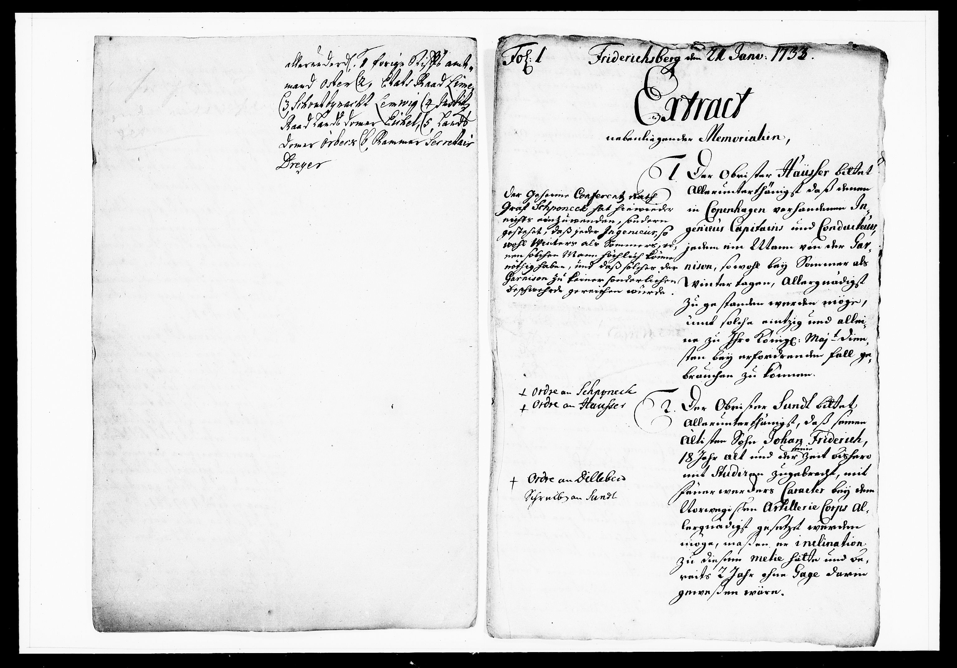 Krigskollegiet, Krigskancelliet, DRA/A-0006/-/1108-1113: Refererede sager, 1733, s. 16
