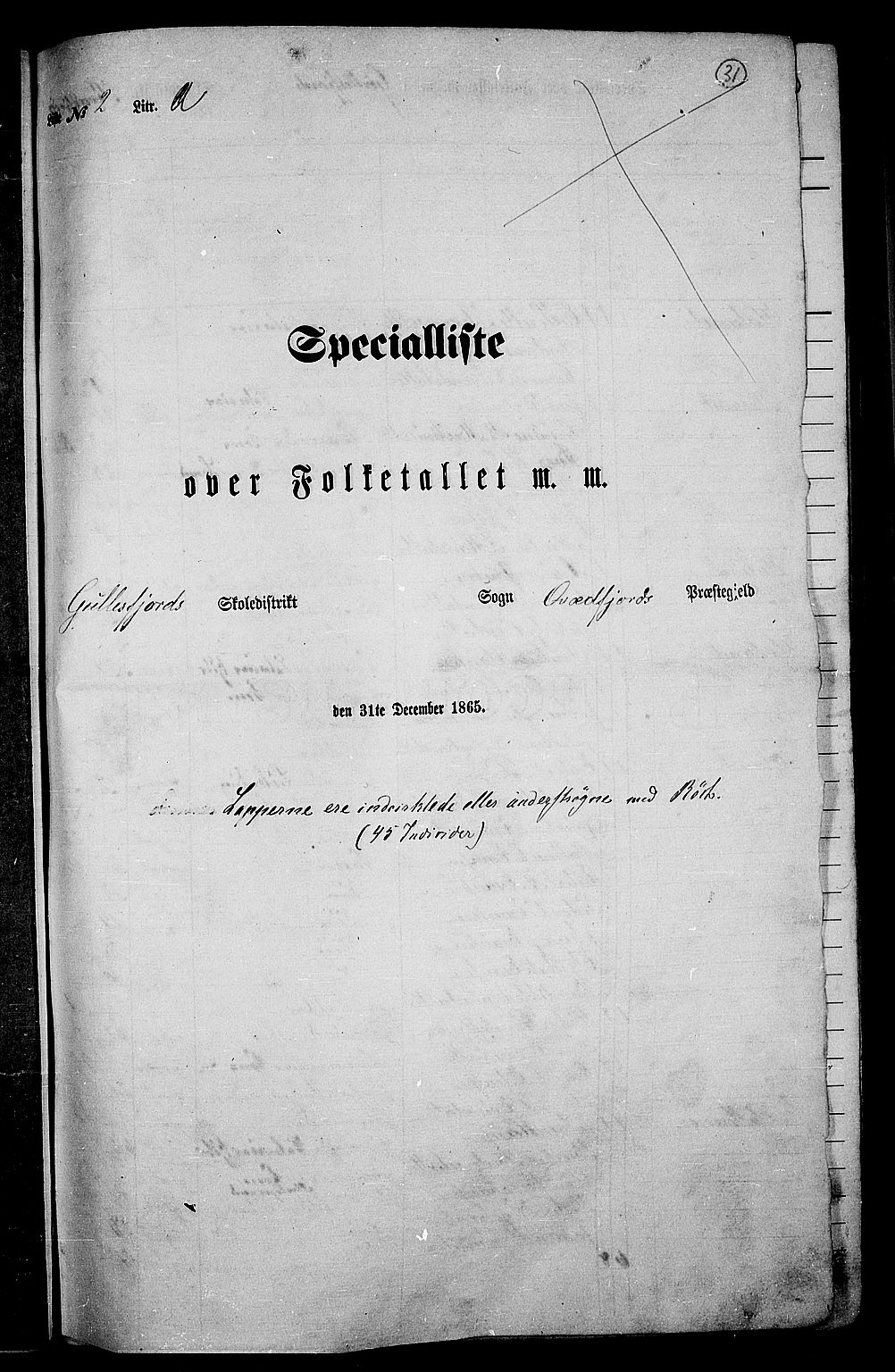 RA, Folketelling 1865 for 1911P Kvæfjord prestegjeld, 1865, s. 27