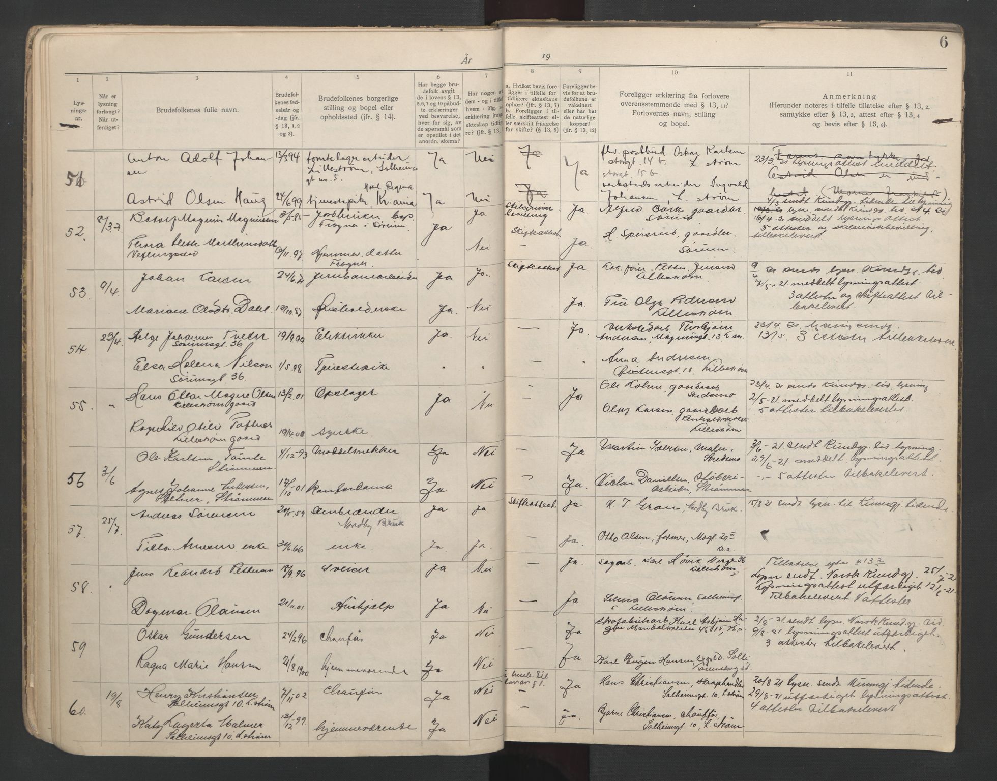 Nedre Romerike sorenskriveri, AV/SAO-A-10469/L/Lc/L0001: Lysingsbok, 1919-1944, s. 6