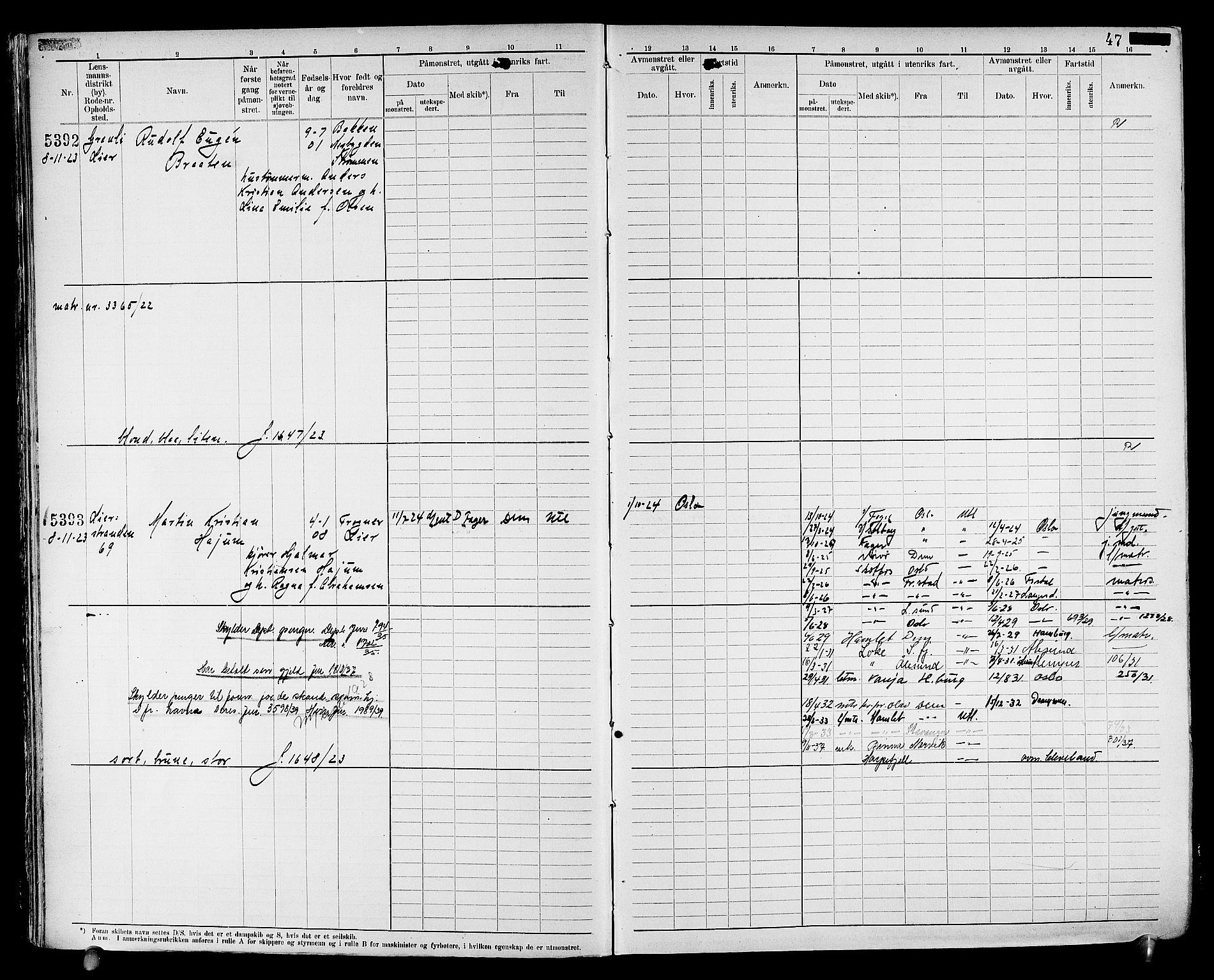 Drammen innrulleringsdistrikt, AV/SAKO-A-781/F/Fc/L0008: Hovedrulle, 1923, s. 49