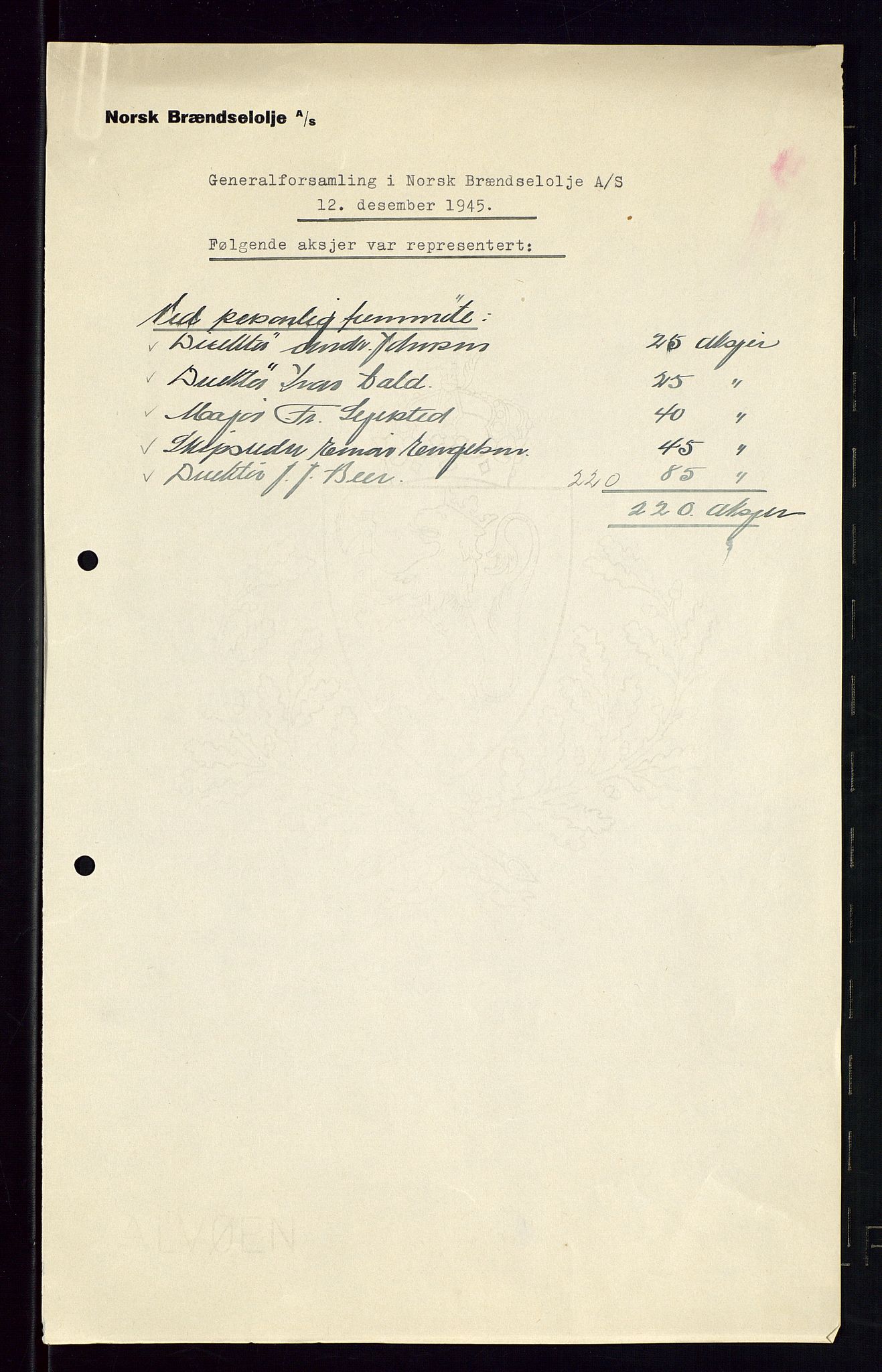 PA 1544 - Norsk Brændselolje A/S, AV/SAST-A-101965/1/A/Aa/L0004/0002: Generalforsamling / Generalforsam,ing 1945, 1946, 1945-1946, s. 57