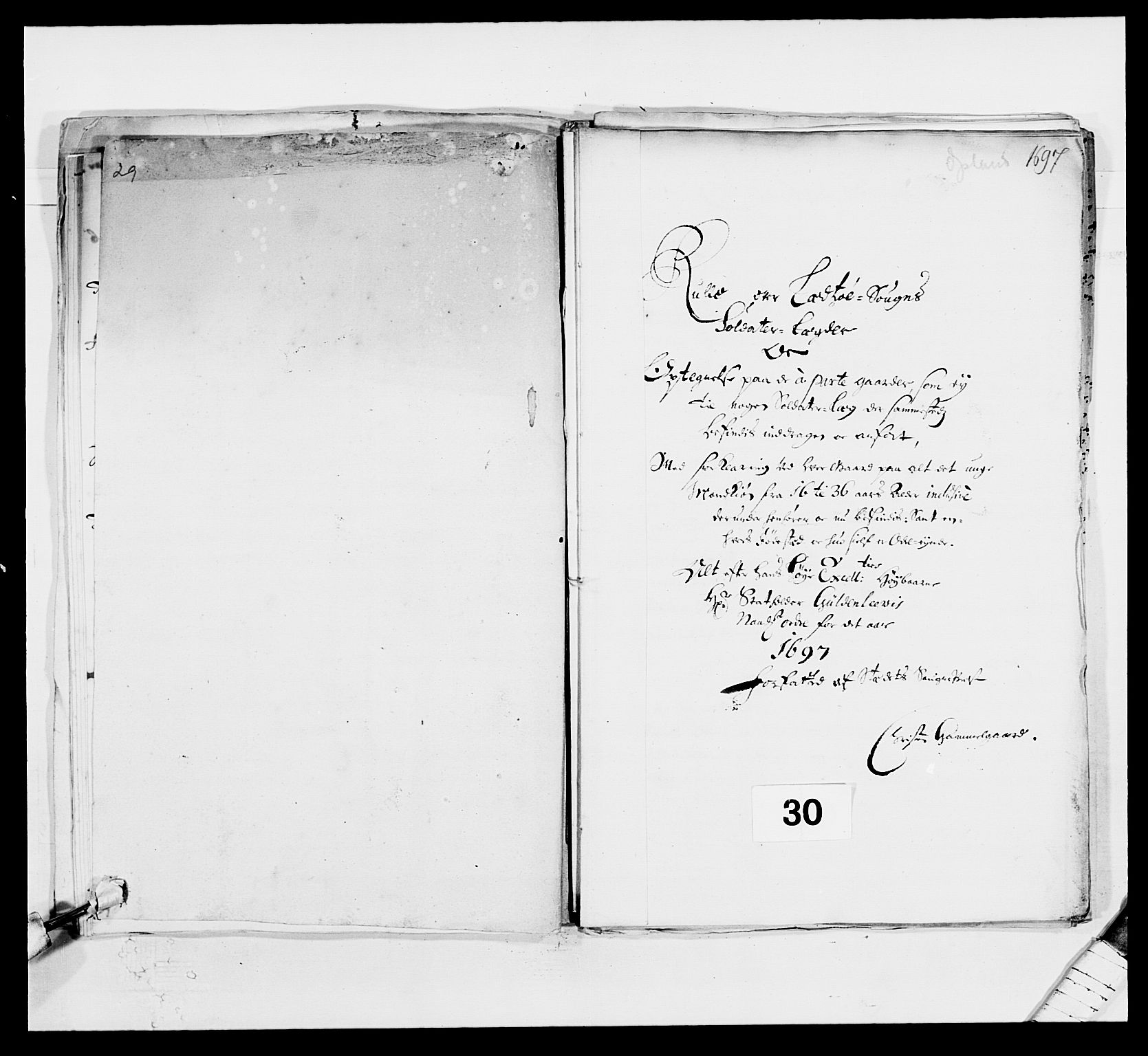 Kommanderende general (KG I) med Det norske krigsdirektorium, AV/RA-EA-5419/E/Ea/L0500: Opplandske regiment, 1696-1697, s. 390