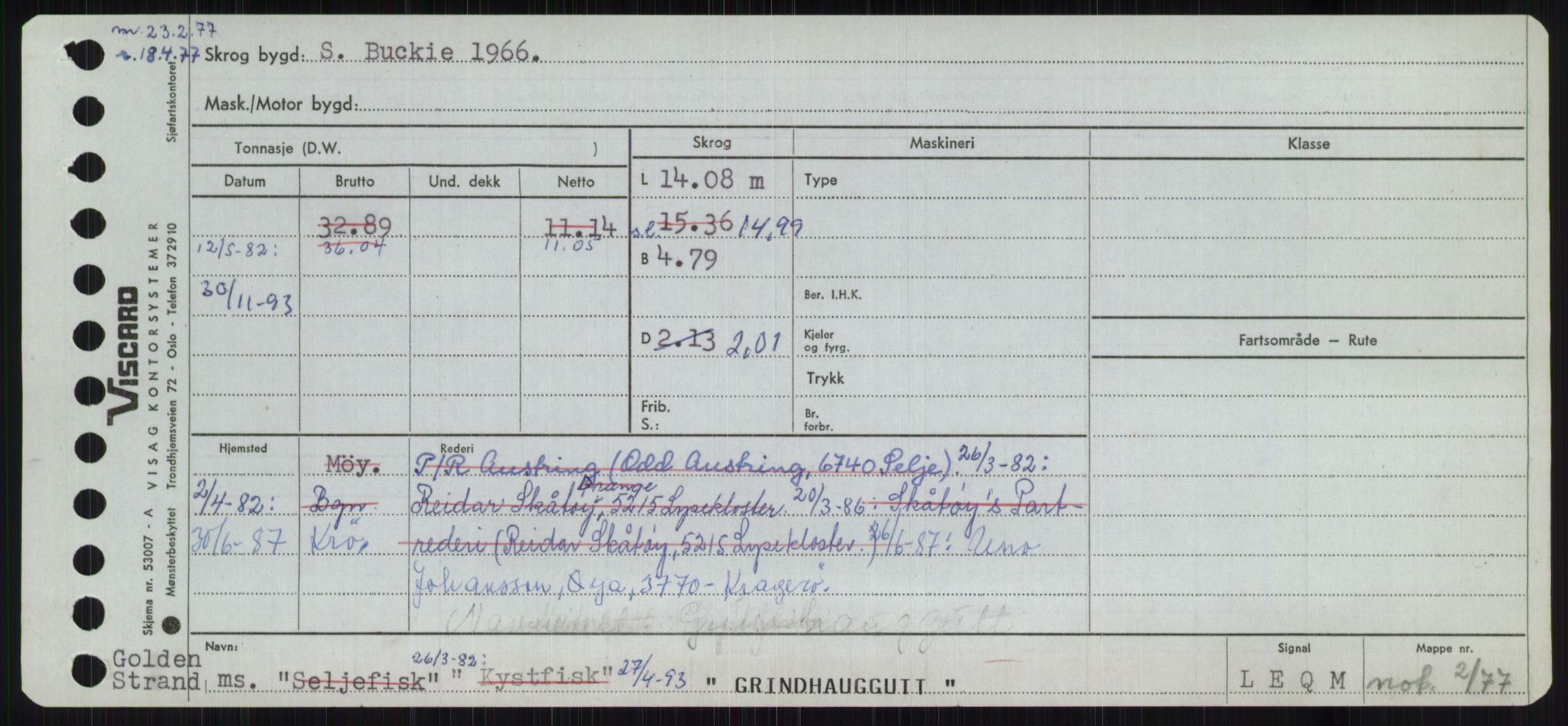 Sjøfartsdirektoratet med forløpere, Skipsmålingen, RA/S-1627/H/Ha/L0002/0002: Fartøy, Eik-Hill / Fartøy, G-Hill, s. 263