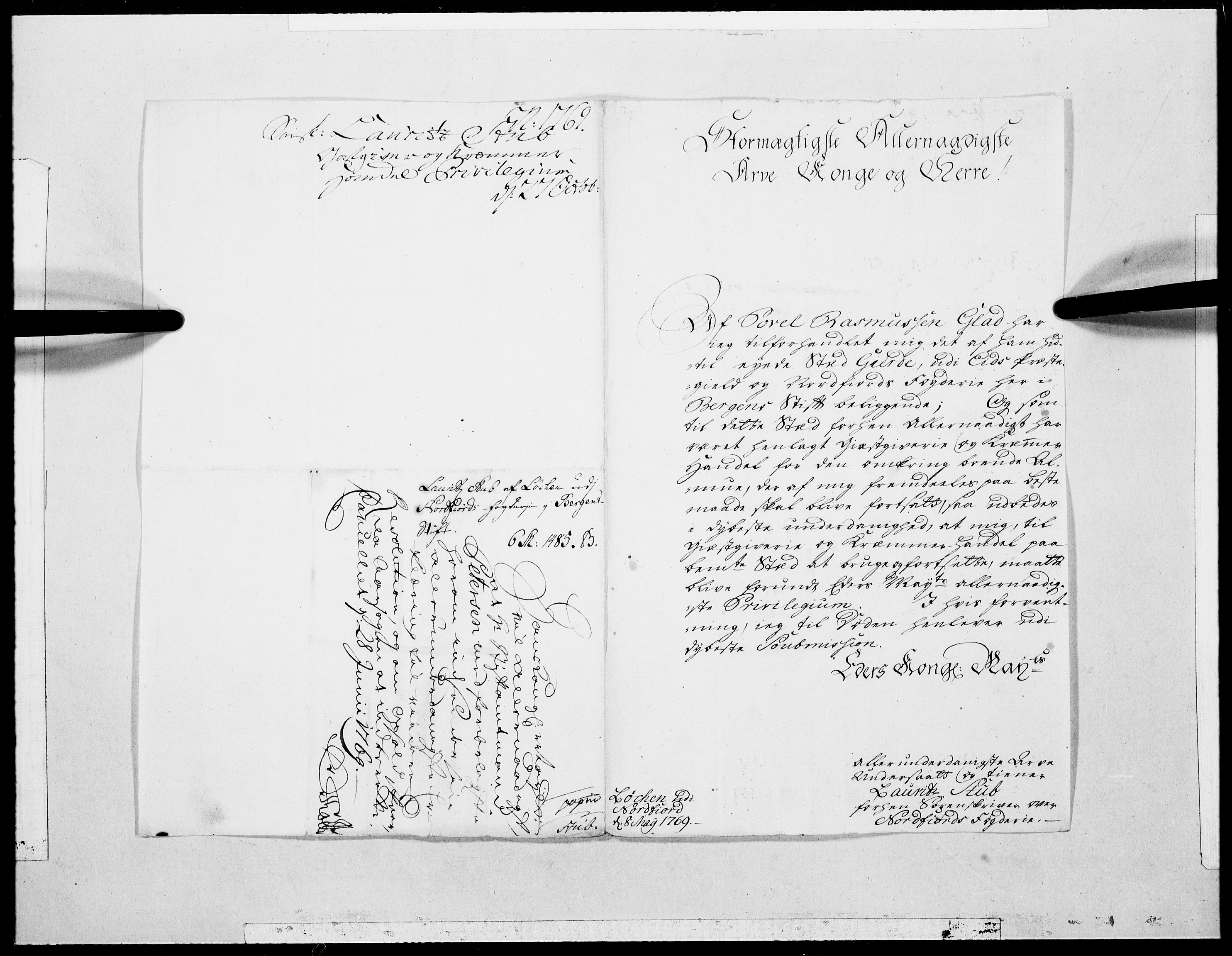 Danske Kanselli 1572-1799, AV/RA-EA-3023/F/Fc/Fcc/Fcca/L0200: Norske innlegg 1572-1799, 1769, s. 419