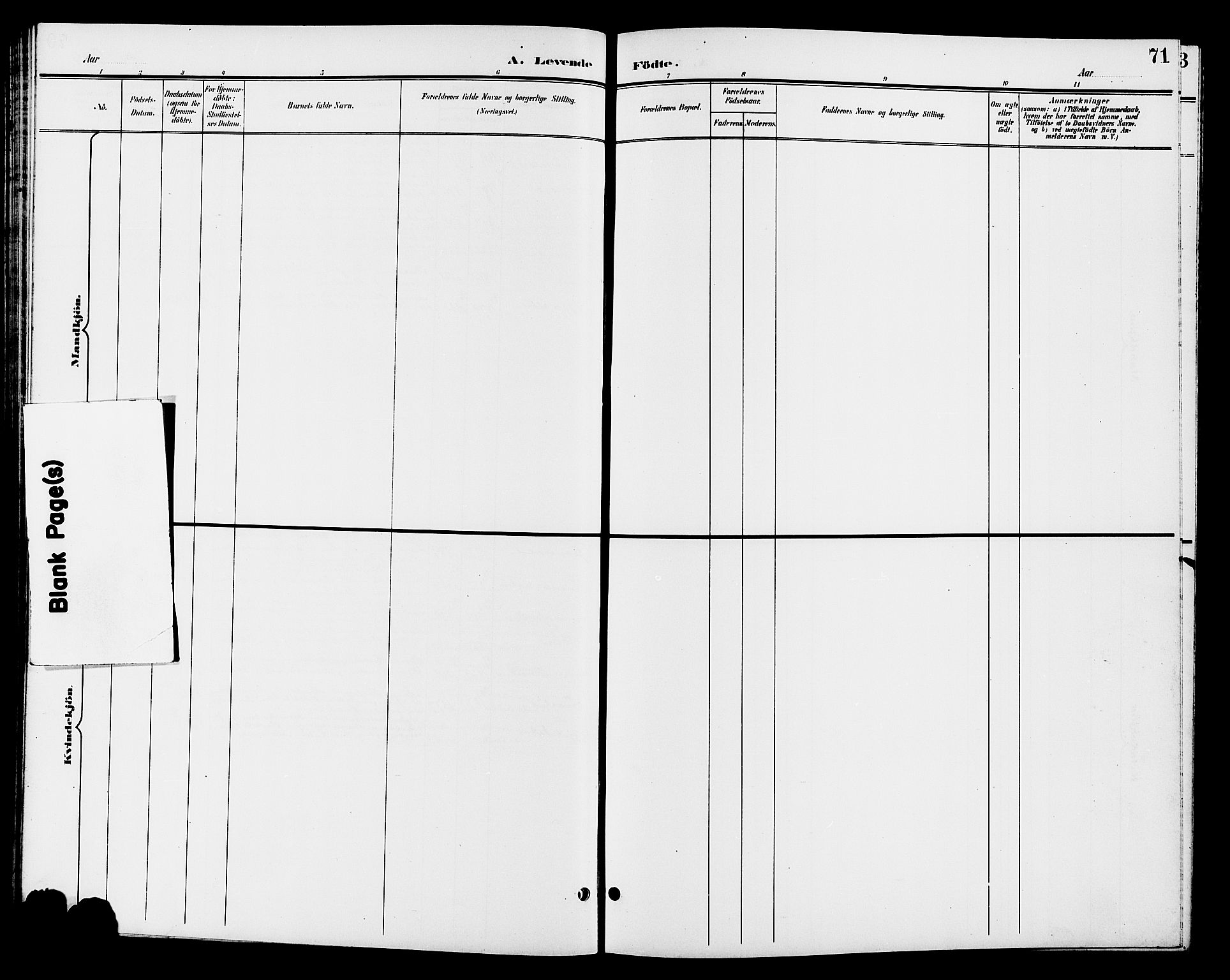 Jevnaker prestekontor, SAH/PREST-116/H/Ha/Hab/L0003: Klokkerbok nr. 3, 1896-1909, s. 71