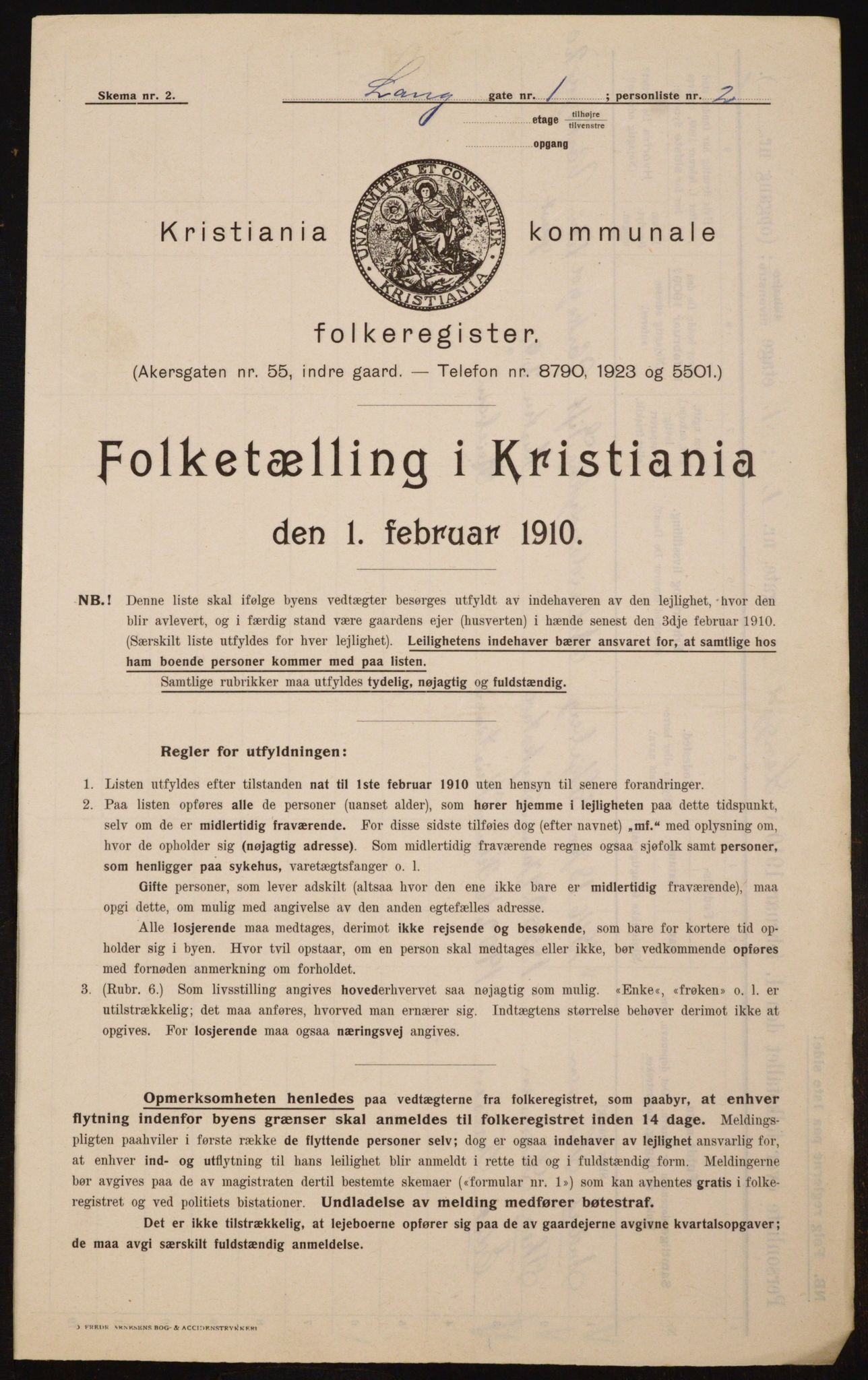 OBA, Kommunal folketelling 1.2.1910 for Kristiania, 1910, s. 54451