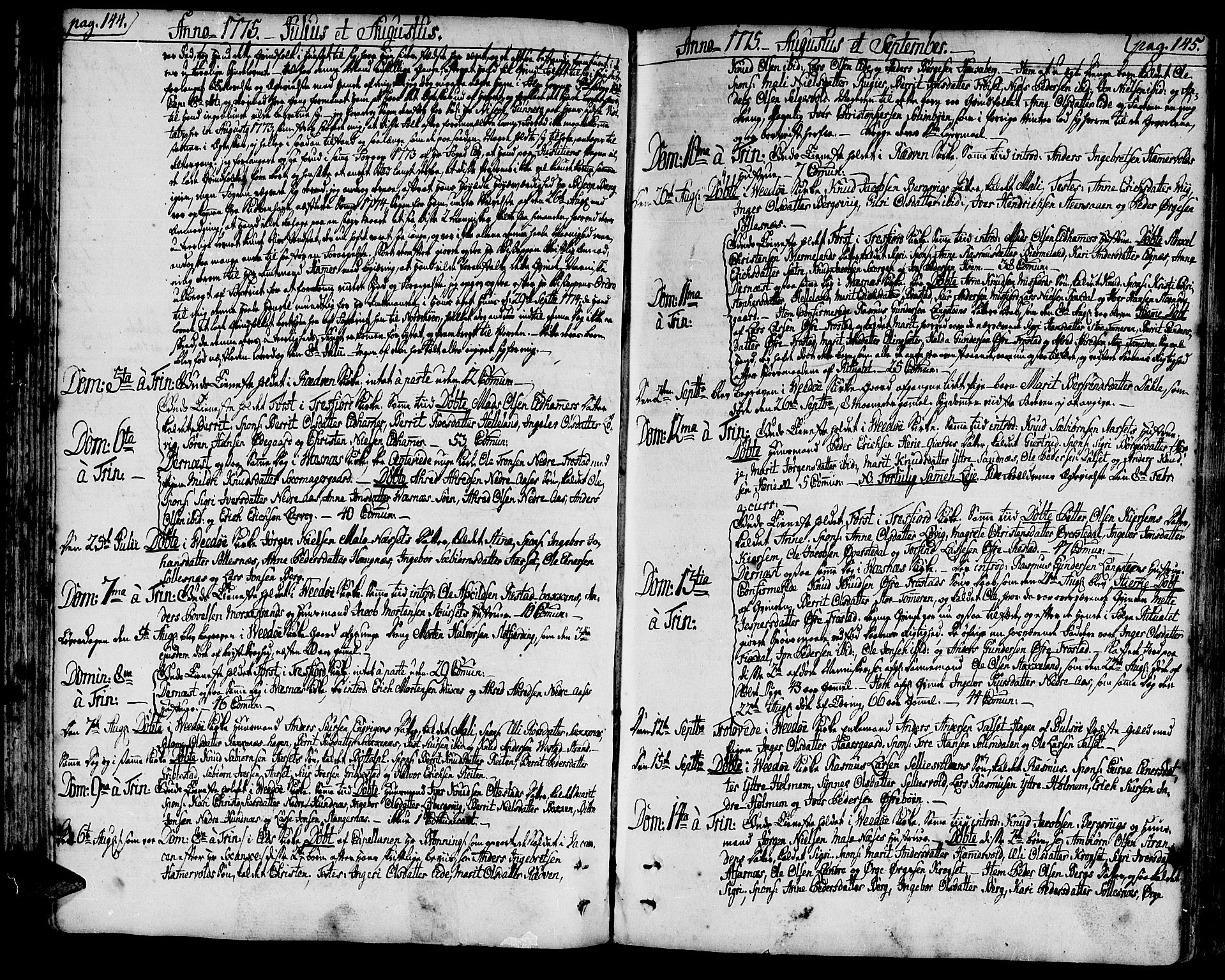 Ministerialprotokoller, klokkerbøker og fødselsregistre - Møre og Romsdal, AV/SAT-A-1454/547/L0600: Ministerialbok nr. 547A02, 1765-1799, s. 144-145