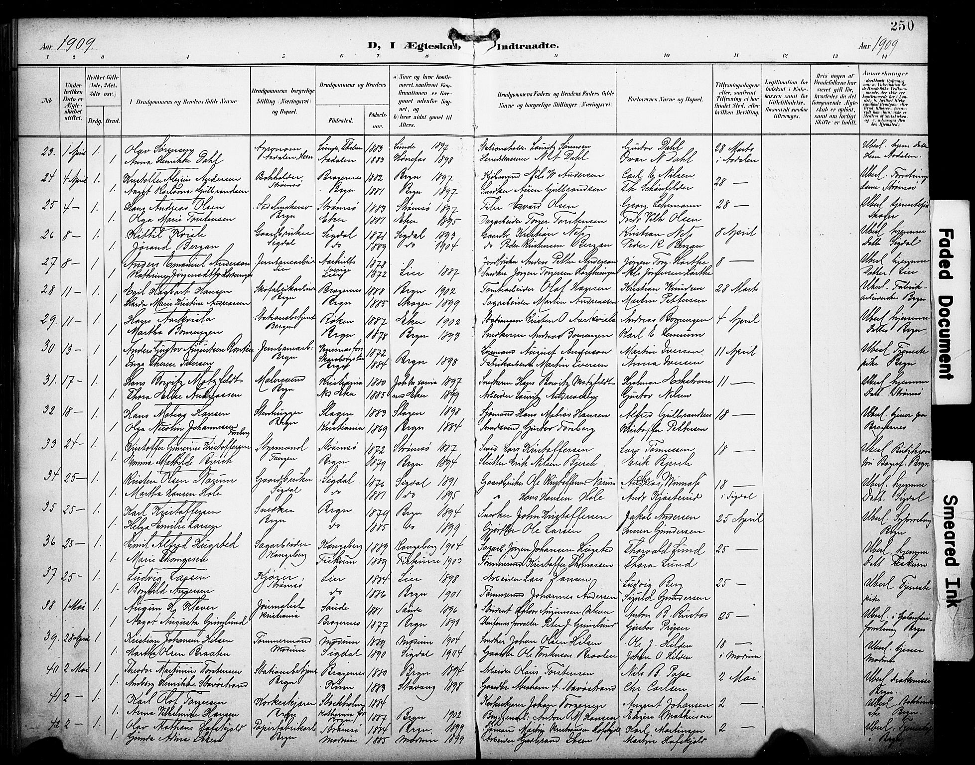 Bragernes kirkebøker, AV/SAKO-A-6/F/Fc/L0007: Ministerialbok nr. III 7, 1898-1909, s. 250