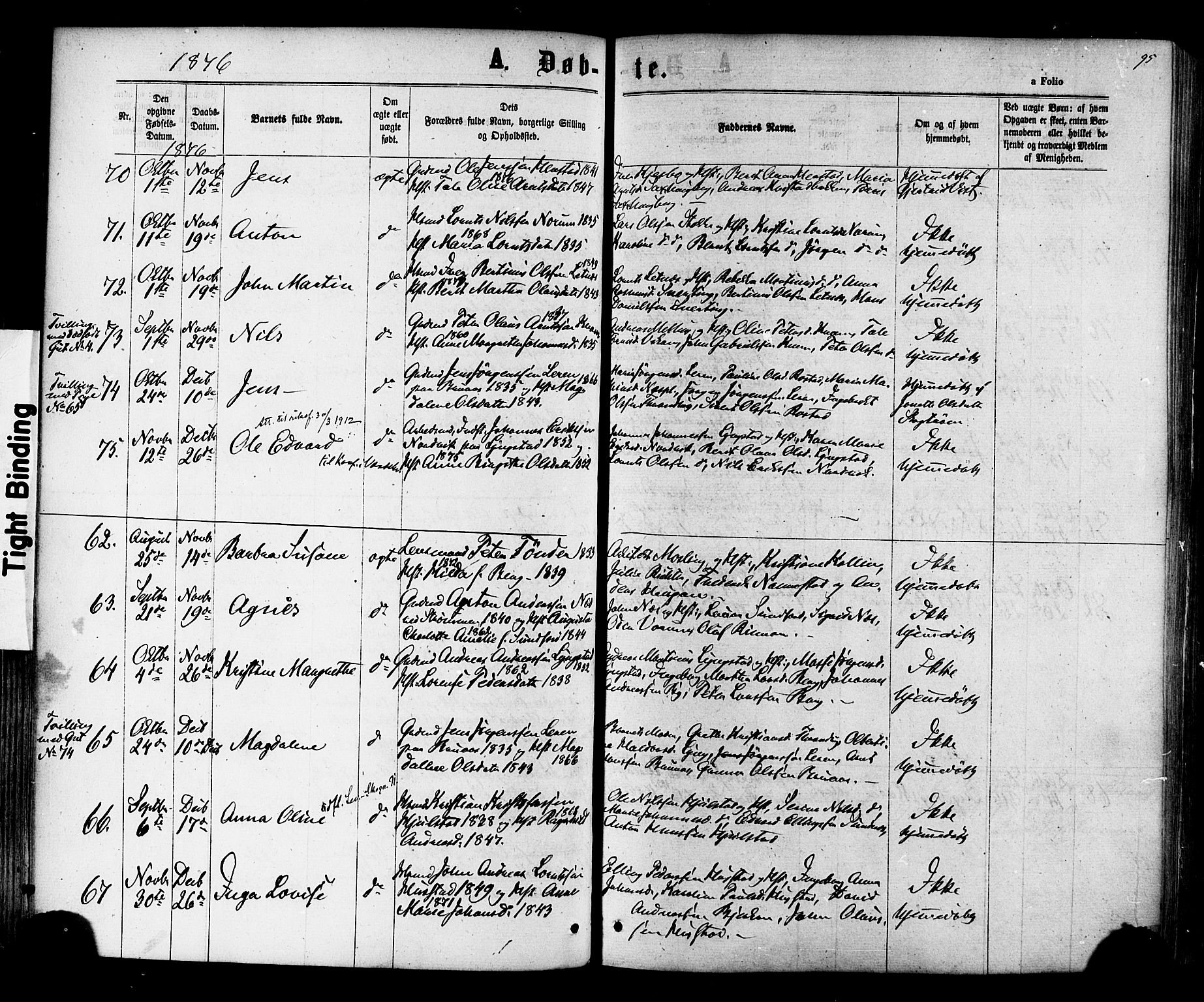 Ministerialprotokoller, klokkerbøker og fødselsregistre - Nord-Trøndelag, AV/SAT-A-1458/730/L0284: Ministerialbok nr. 730A09, 1866-1878, s. 95