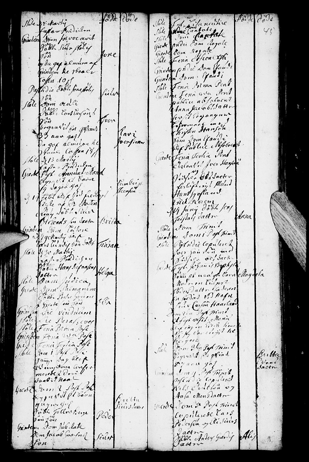Etne sokneprestembete, SAB/A-75001/H/Haa: Ministerialbok nr. A 2, 1725-1755, s. 45