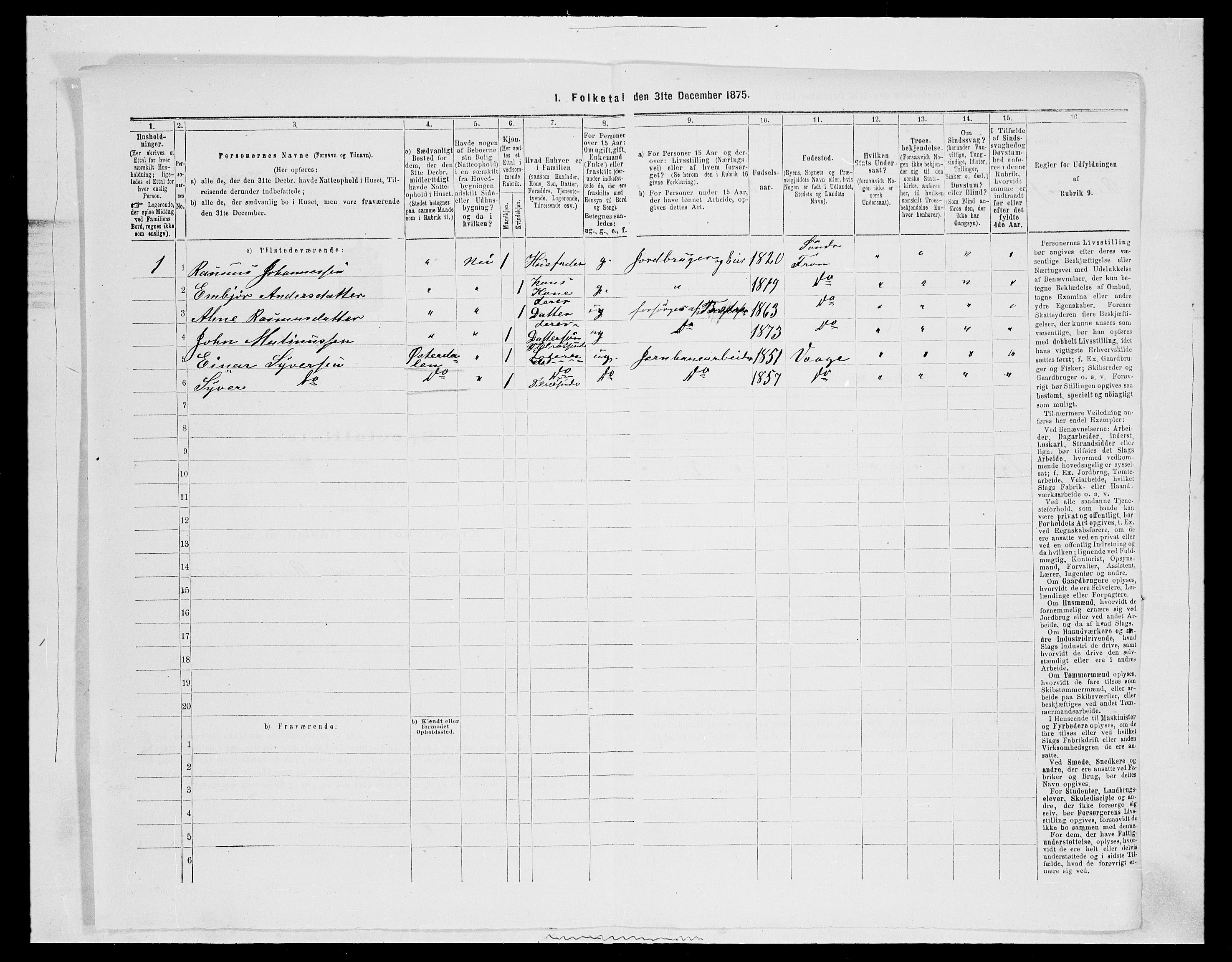 SAH, Folketelling 1875 for 0519P Sør-Fron prestegjeld, 1875, s. 78