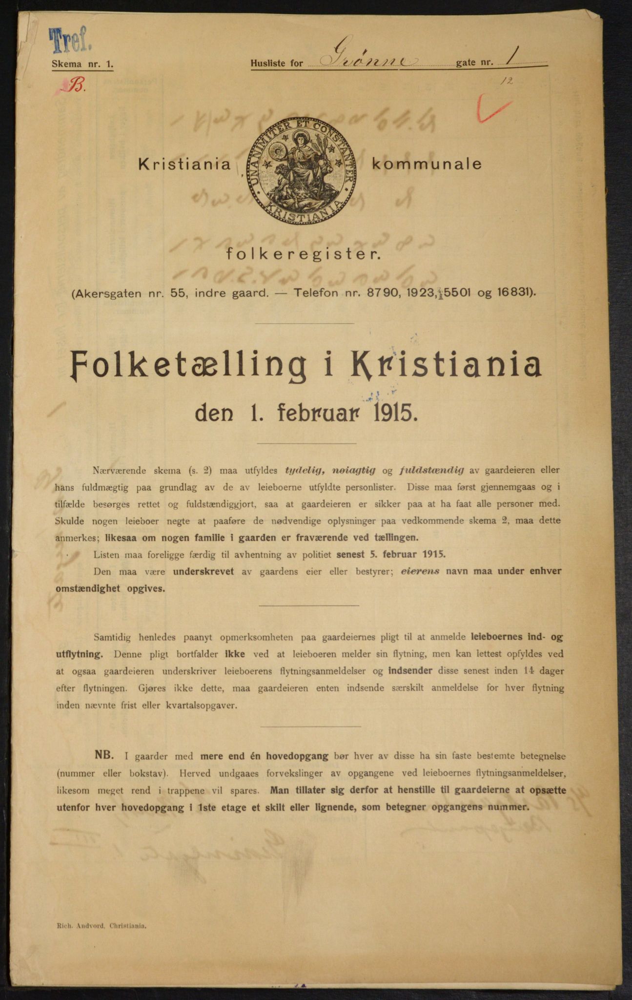 OBA, Kommunal folketelling 1.2.1915 for Kristiania, 1915, s. 31860