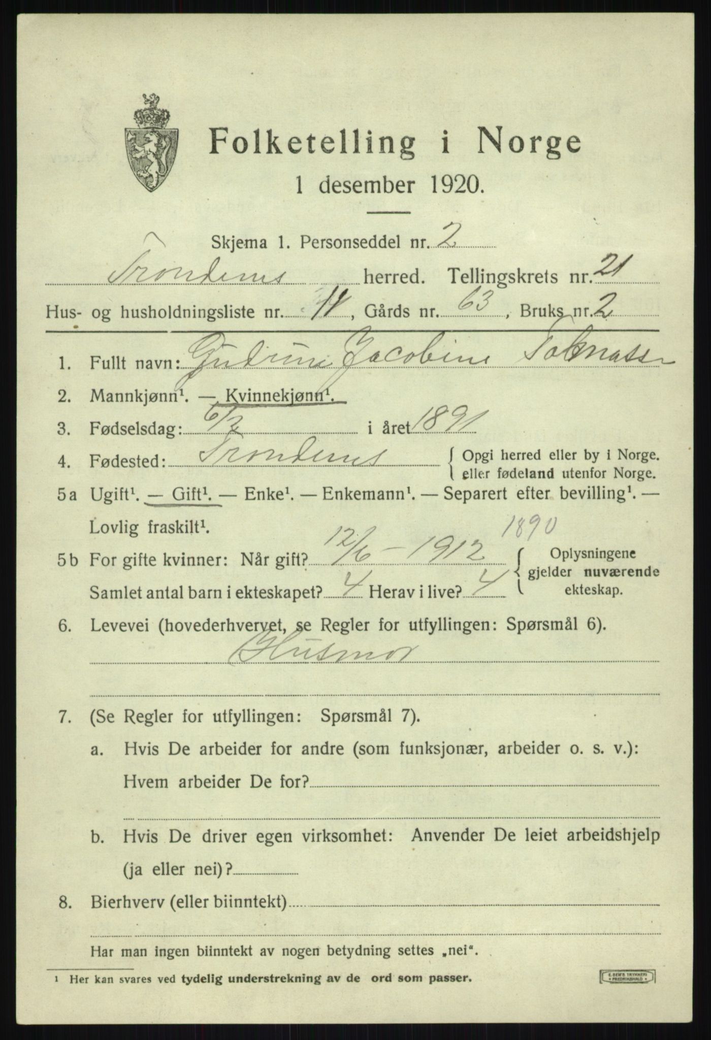 SATØ, Folketelling 1920 for 1914 Trondenes herred, 1920, s. 16532