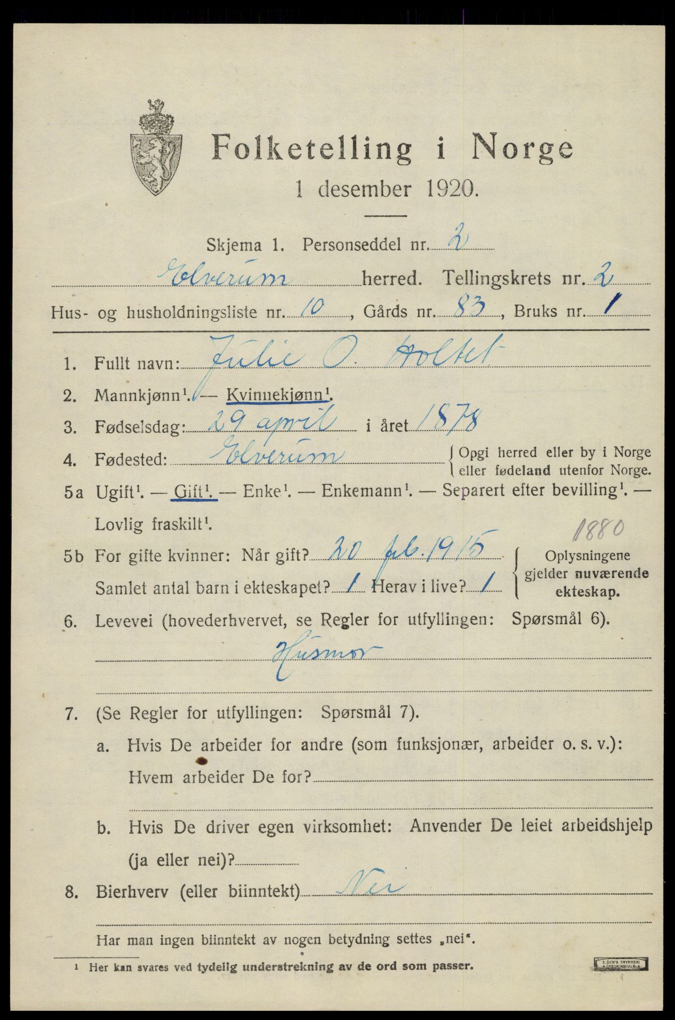 SAH, Folketelling 1920 for 0427 Elverum herred, 1920, s. 4690