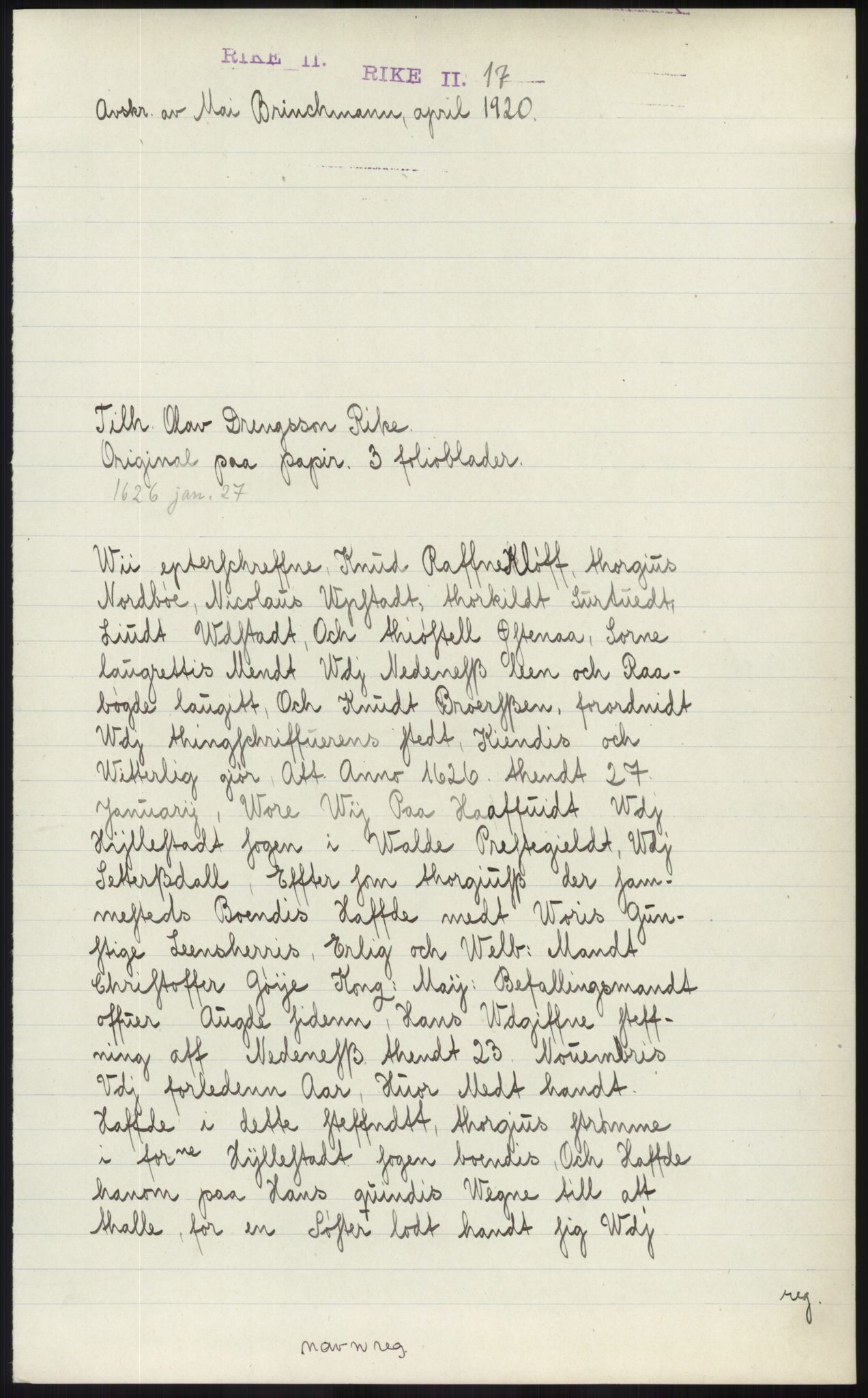 Samlinger til kildeutgivelse, Diplomavskriftsamlingen, AV/RA-EA-4053/H/Ha, s. 749