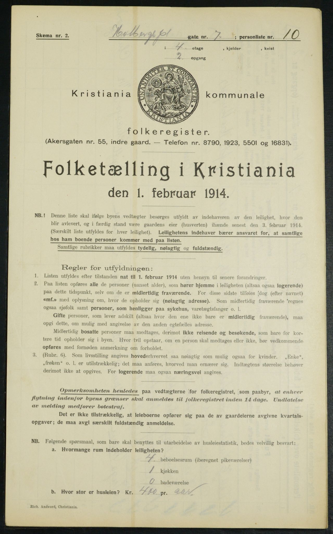 OBA, Kommunal folketelling 1.2.1914 for Kristiania, 1914, s. 40671