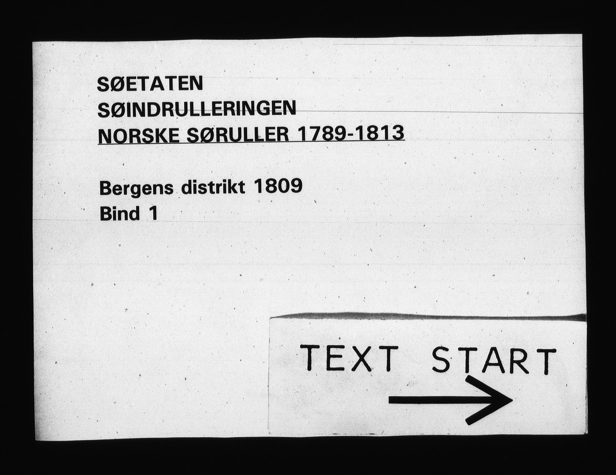 Sjøetaten, RA/EA-3110/F/L0248: Bergen distrikt, bind 1, 1809