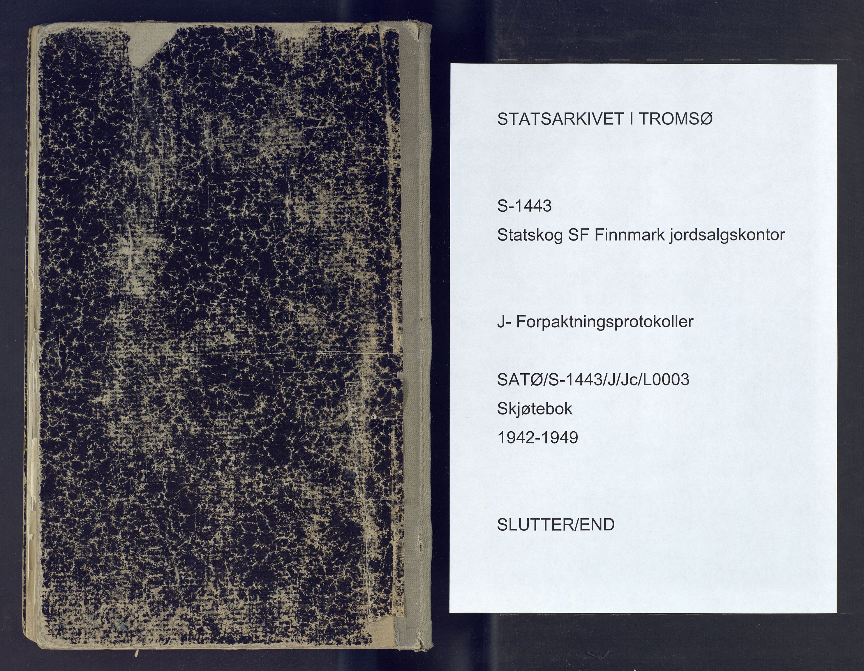 Finnmark jordsalgskommisjon/jordsalgskontor og Statskog SF Finnmark jordsalgskontor, AV/SATØ-S-1443/J/Jc/L0003: Skjøtebok, 1942-1949