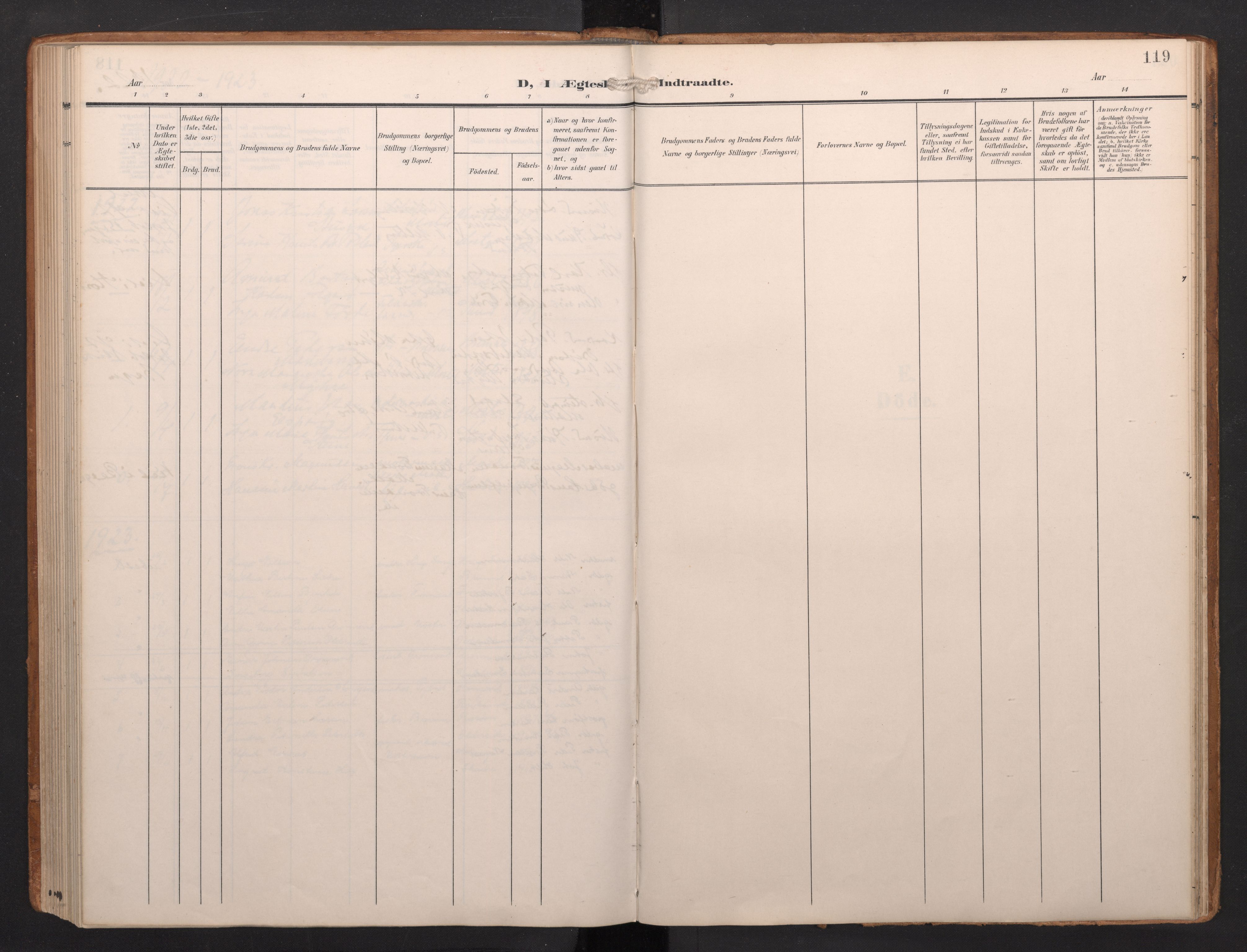 Finnås sokneprestembete, SAB/A-99925/H/Ha/Haa/Haab/L0003: Ministerialbok nr. B 3, 1907-1923, s. 119