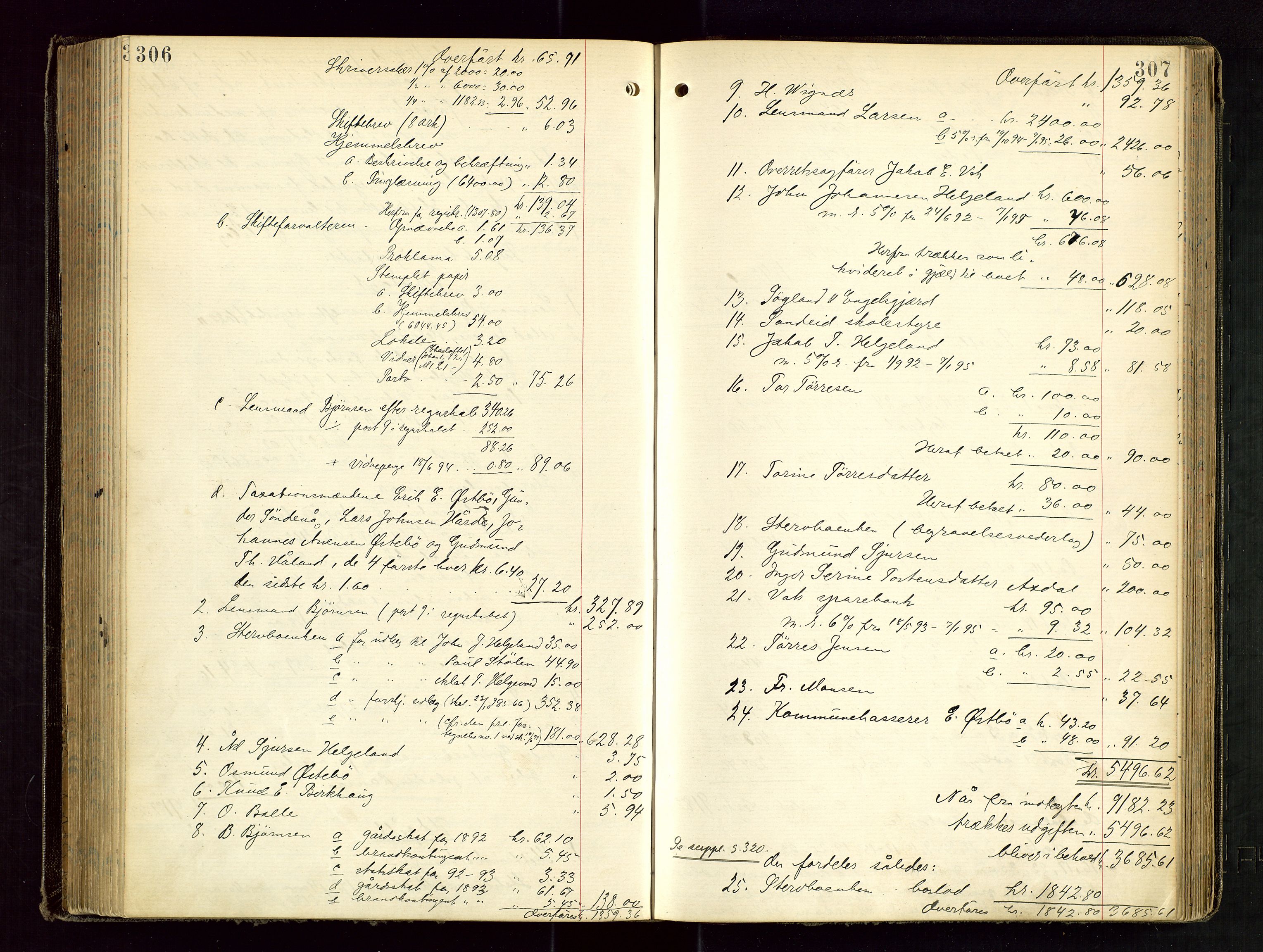 Ryfylke tingrett, SAST/A-100055/001/IV/IVD/L0029: Skifteprotokoll, register i protokollen, 1893-1897, s. 306-307