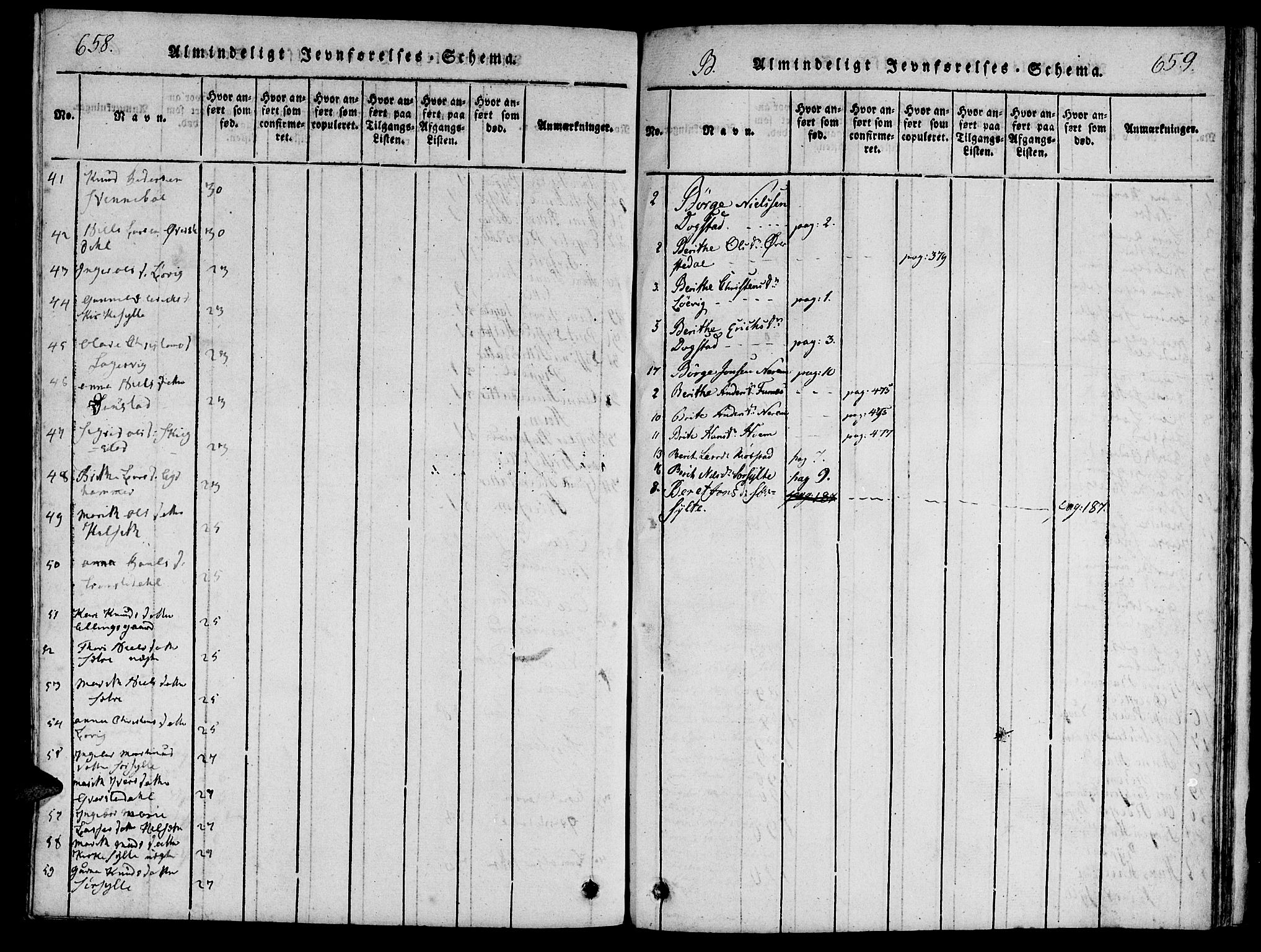 Ministerialprotokoller, klokkerbøker og fødselsregistre - Møre og Romsdal, SAT/A-1454/541/L0544: Ministerialbok nr. 541A01, 1818-1847, s. 658-659