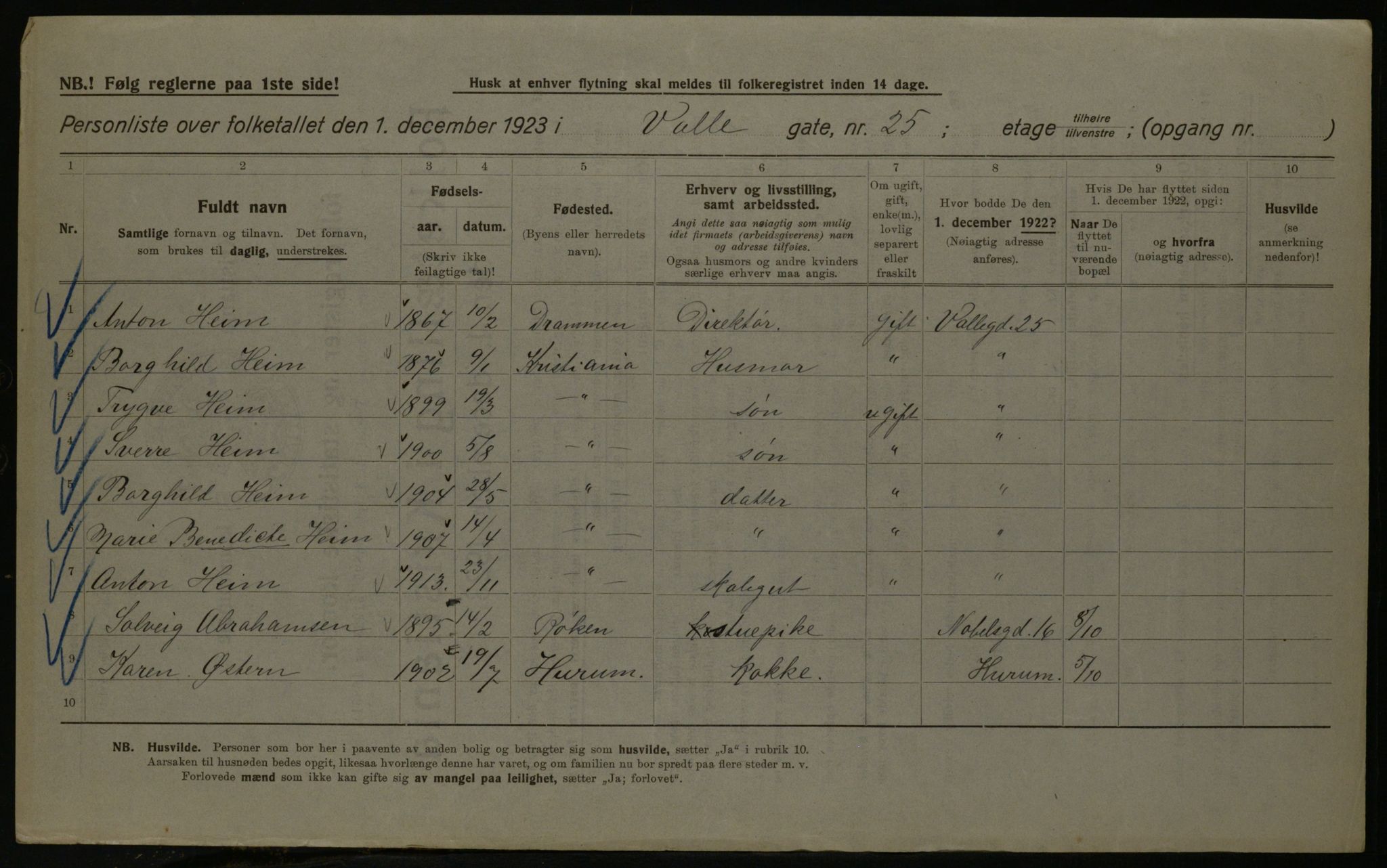 OBA, Kommunal folketelling 1.12.1923 for Kristiania, 1923, s. 134702