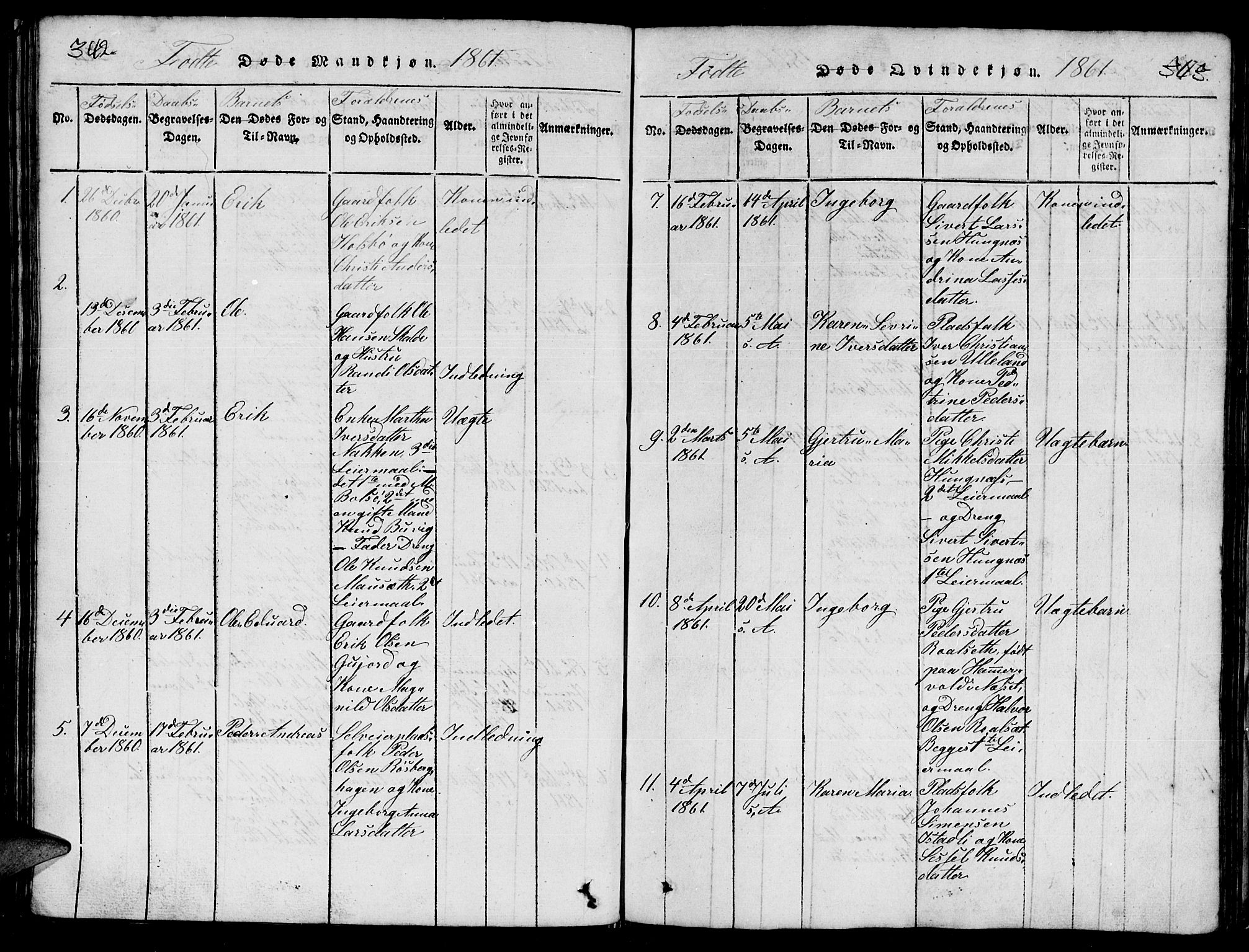 Ministerialprotokoller, klokkerbøker og fødselsregistre - Møre og Romsdal, AV/SAT-A-1454/557/L0683: Klokkerbok nr. 557C01, 1818-1862, s. 342-343