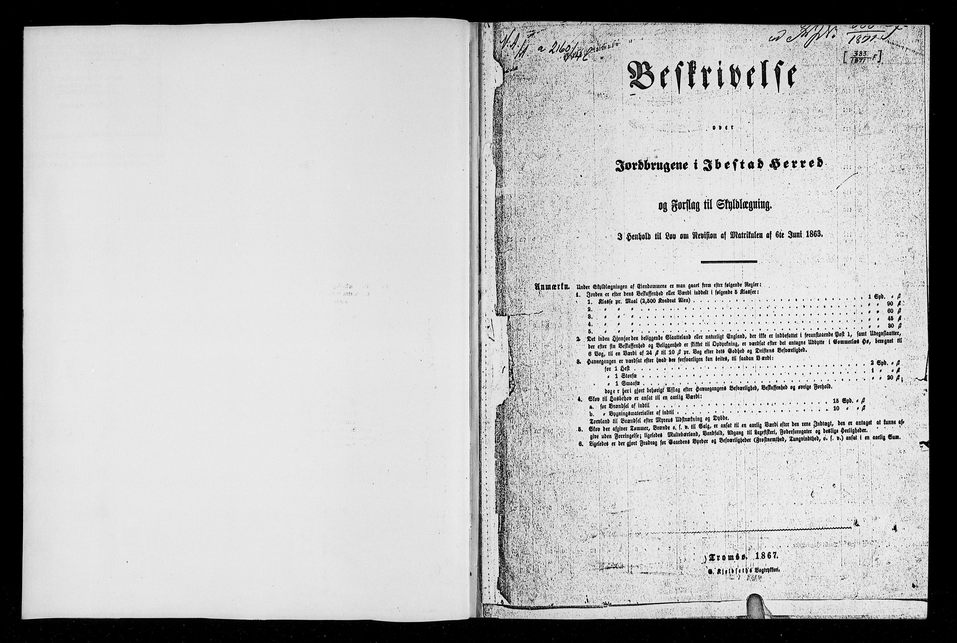 Matrikkelrevisjonen av 1863, RA/S-1530/F/Fe/L0401/0002: Ibestad (Salangen, Lavangen) / II. Fotokopi pga at originalen var bortkommet en periode, 1863
