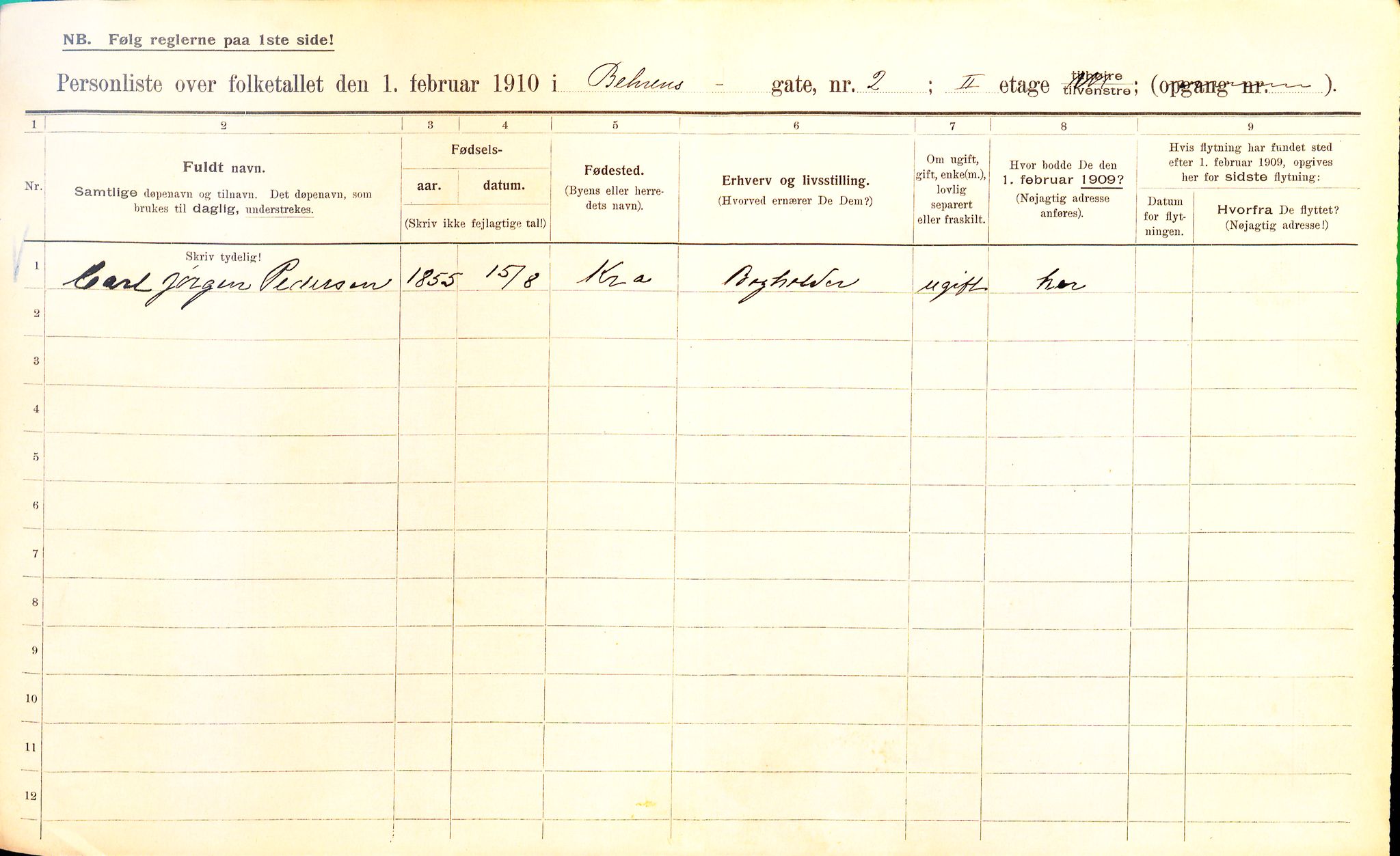 OBA, Kommunal folketelling 1.2.1910 for Kristiania, 1910, s. 3224