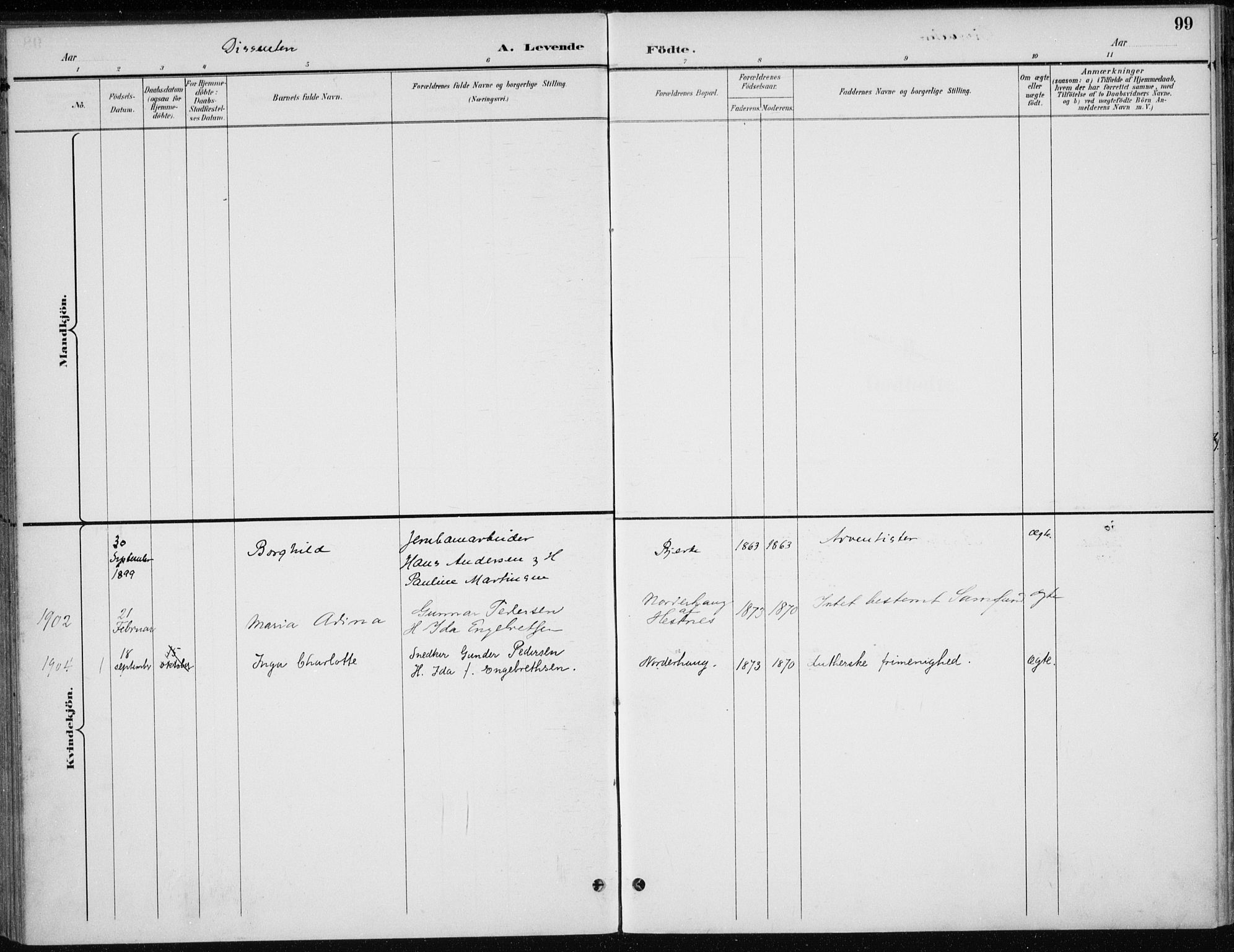 Stange prestekontor, SAH/PREST-002/K/L0023: Ministerialbok nr. 23, 1897-1920, s. 99