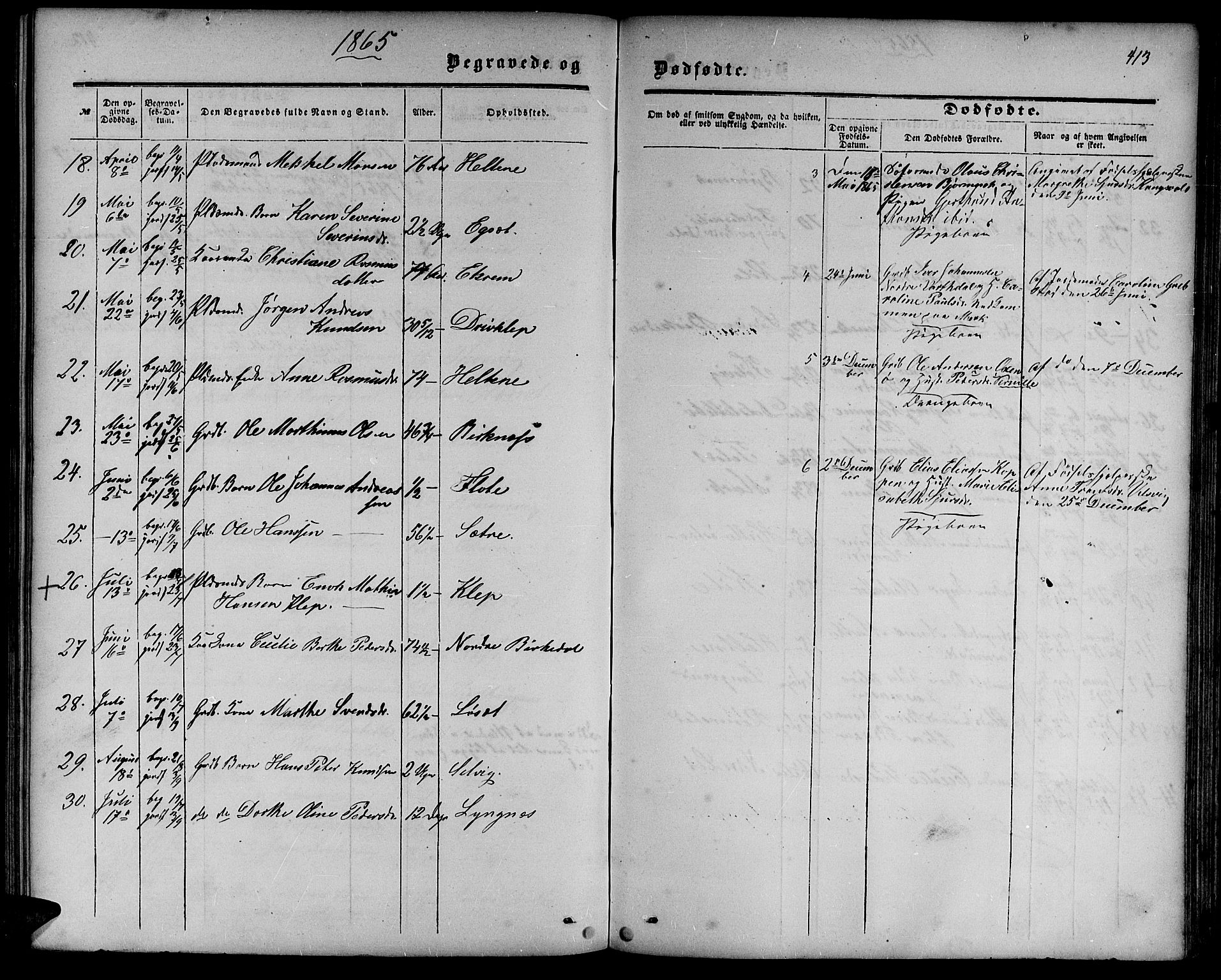 Ministerialprotokoller, klokkerbøker og fødselsregistre - Møre og Romsdal, AV/SAT-A-1454/511/L0157: Klokkerbok nr. 511C03, 1864-1884, s. 413