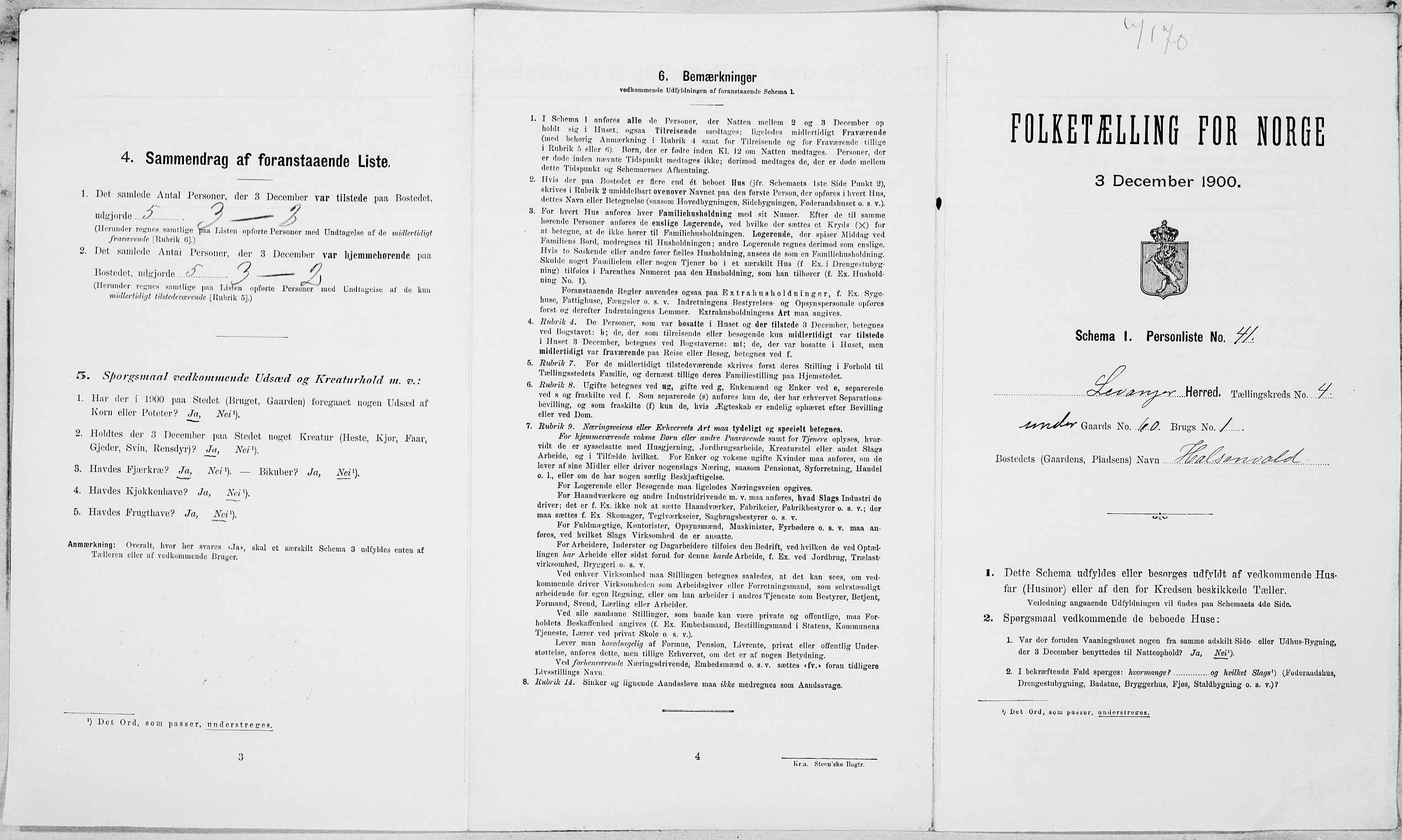 SAT, Folketelling 1900 for 1720 Levanger herred, 1900, s. 687