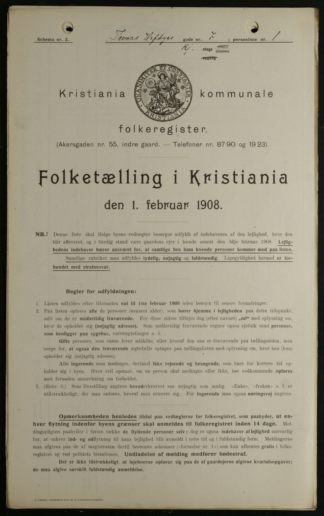 OBA, Kommunal folketelling 1.2.1908 for Kristiania kjøpstad, 1908, s. 97904