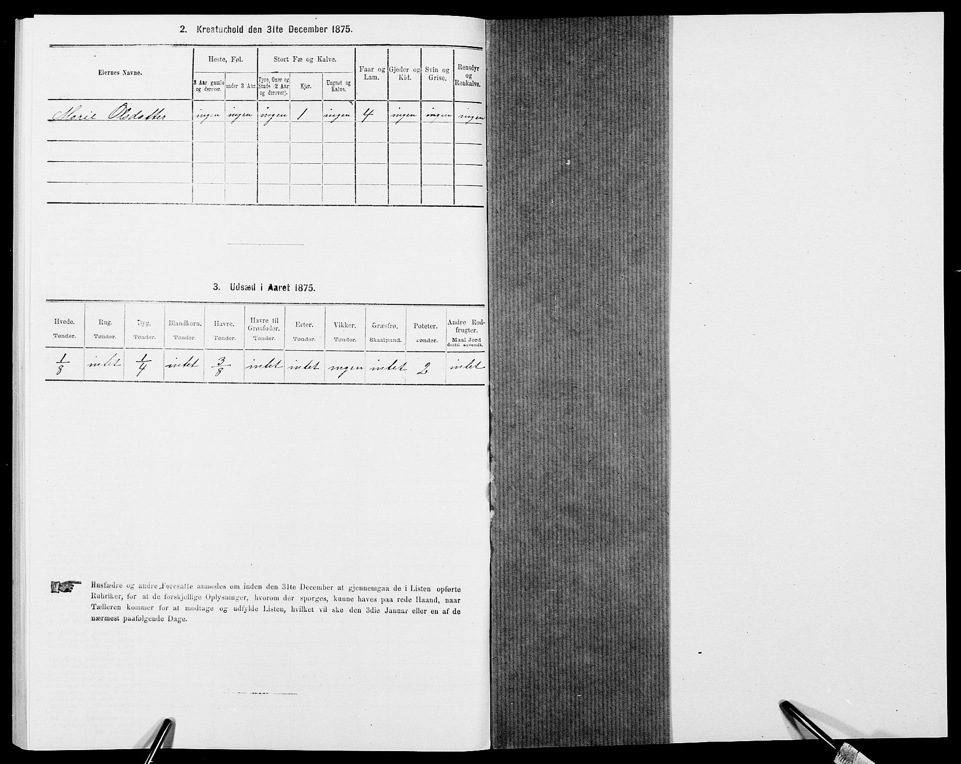 SAK, Folketelling 1875 for 0920P Øyestad prestegjeld, 1875, s. 138