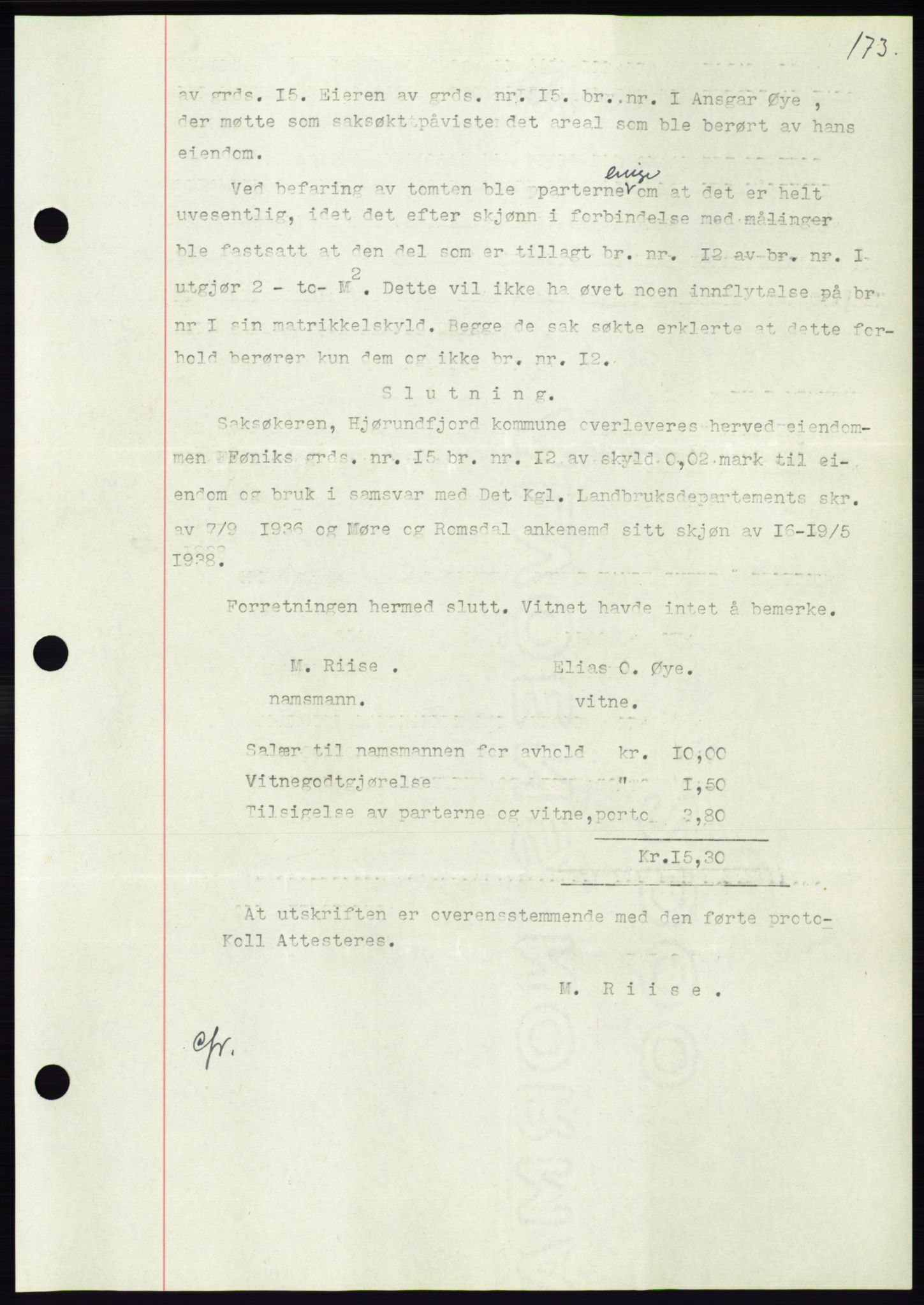 Søre Sunnmøre sorenskriveri, AV/SAT-A-4122/1/2/2C/L0071: Pantebok nr. 65, 1941-1941, Dagboknr: 447/1941