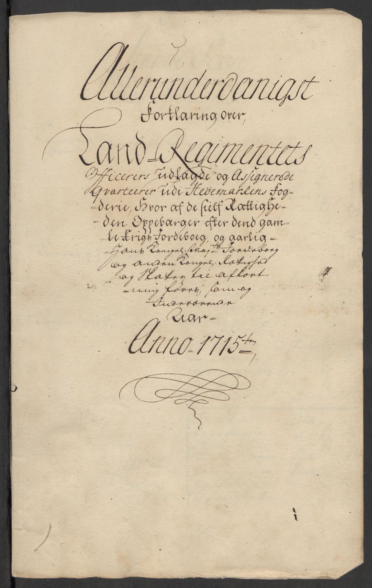 Rentekammeret inntil 1814, Reviderte regnskaper, Fogderegnskap, RA/EA-4092/R16/L1053: Fogderegnskap Hedmark, 1715, s. 361