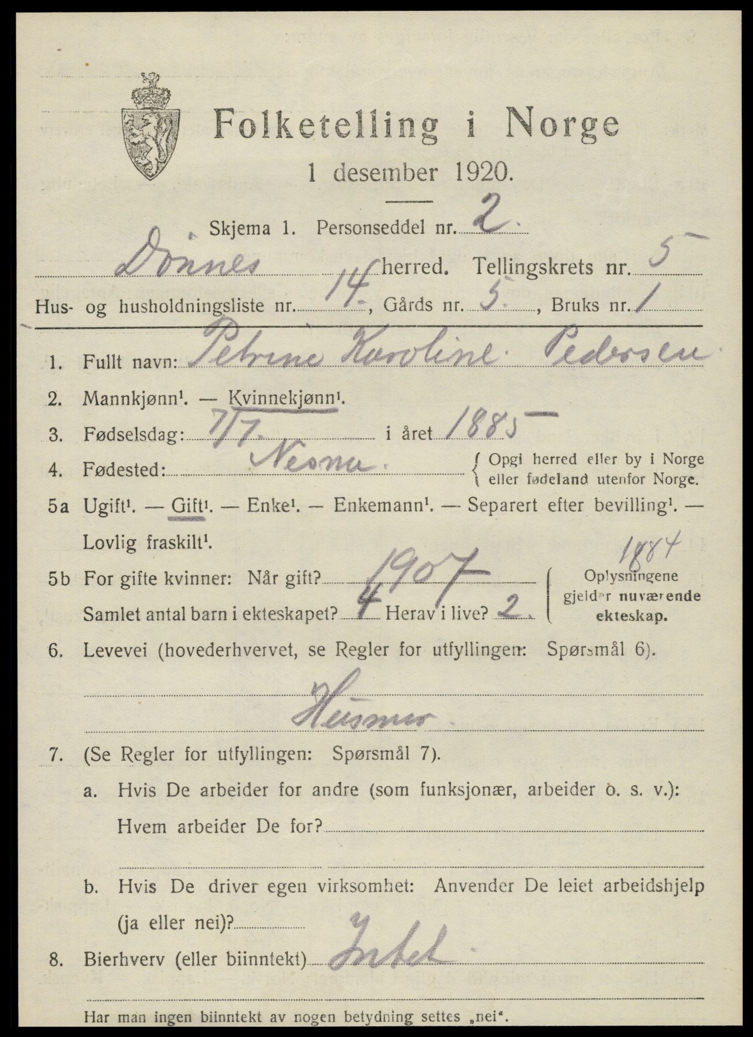 SAT, Folketelling 1920 for 1827 Dønnes herred, 1920, s. 3040