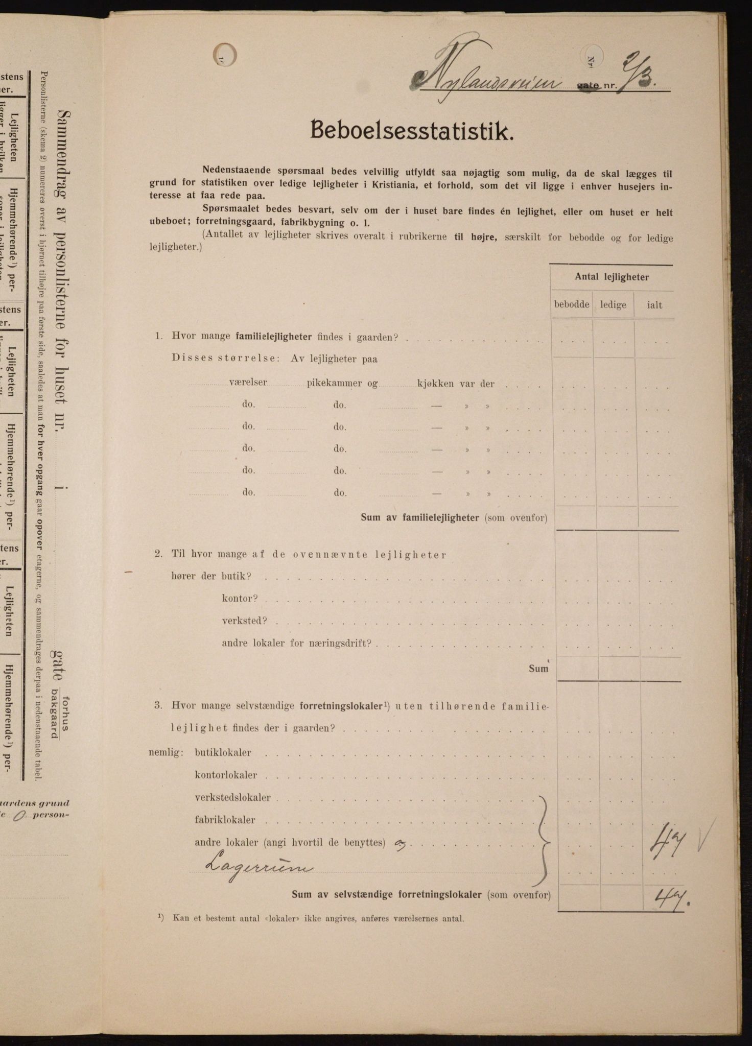 OBA, Kommunal folketelling 1.2.1909 for Kristiania kjøpstad, 1909, s. 67060