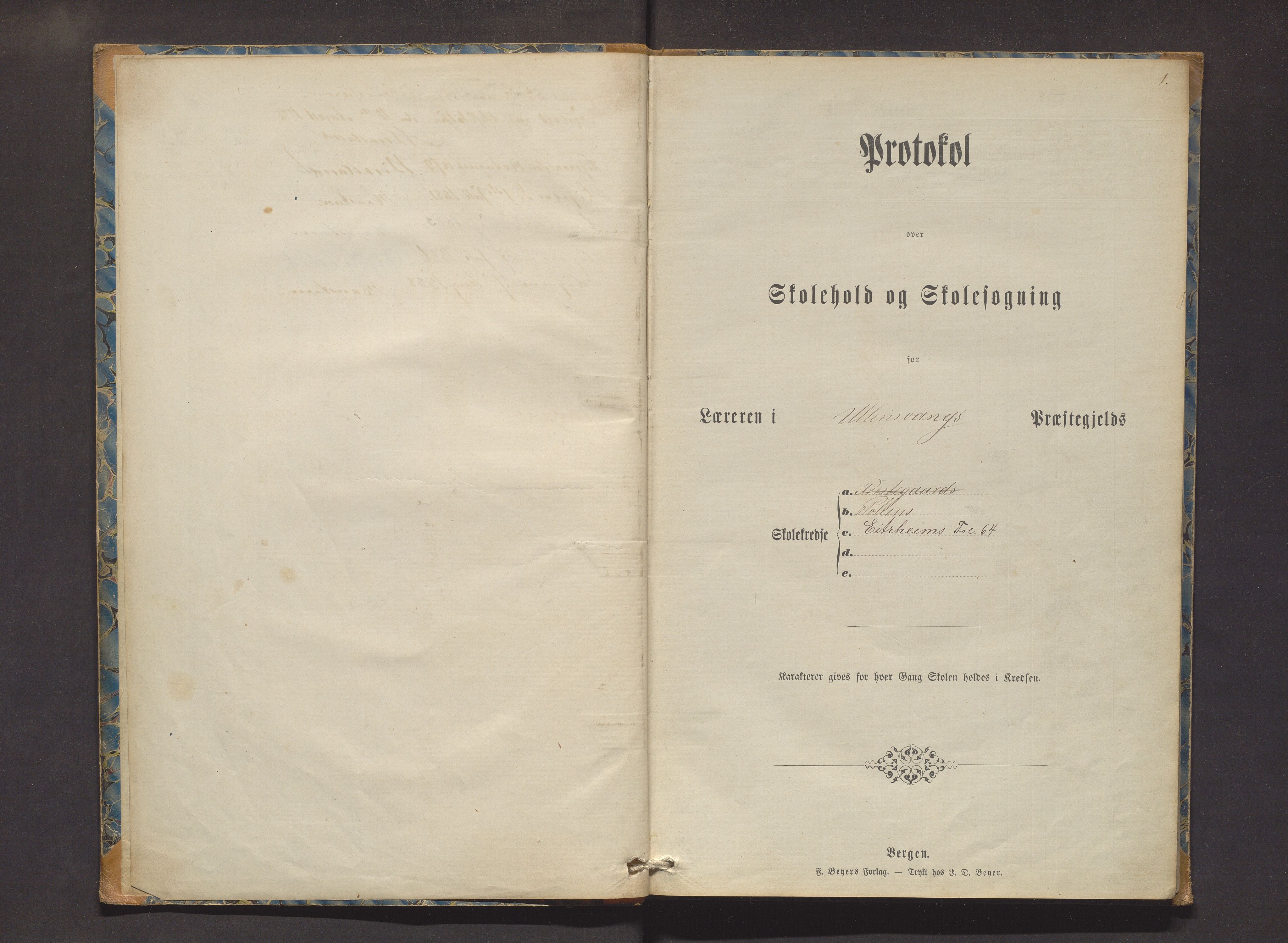 Odda kommune. Barneskulane , IKAH/1228-231/F/Fc/L0002: Skuleprotokoll for Pollen, Odda og Eitrheim krinsar , 1873-1907